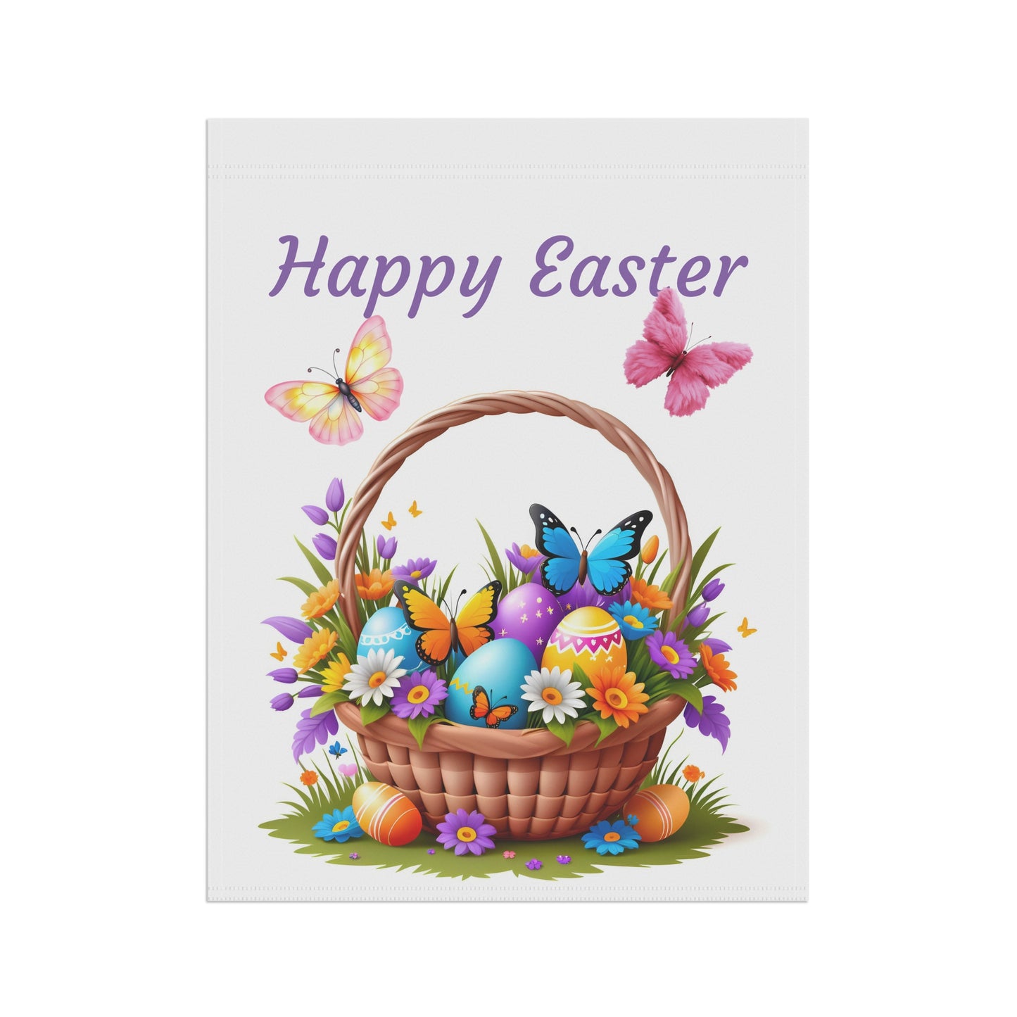 Elegant Easter Basket Garden Flag