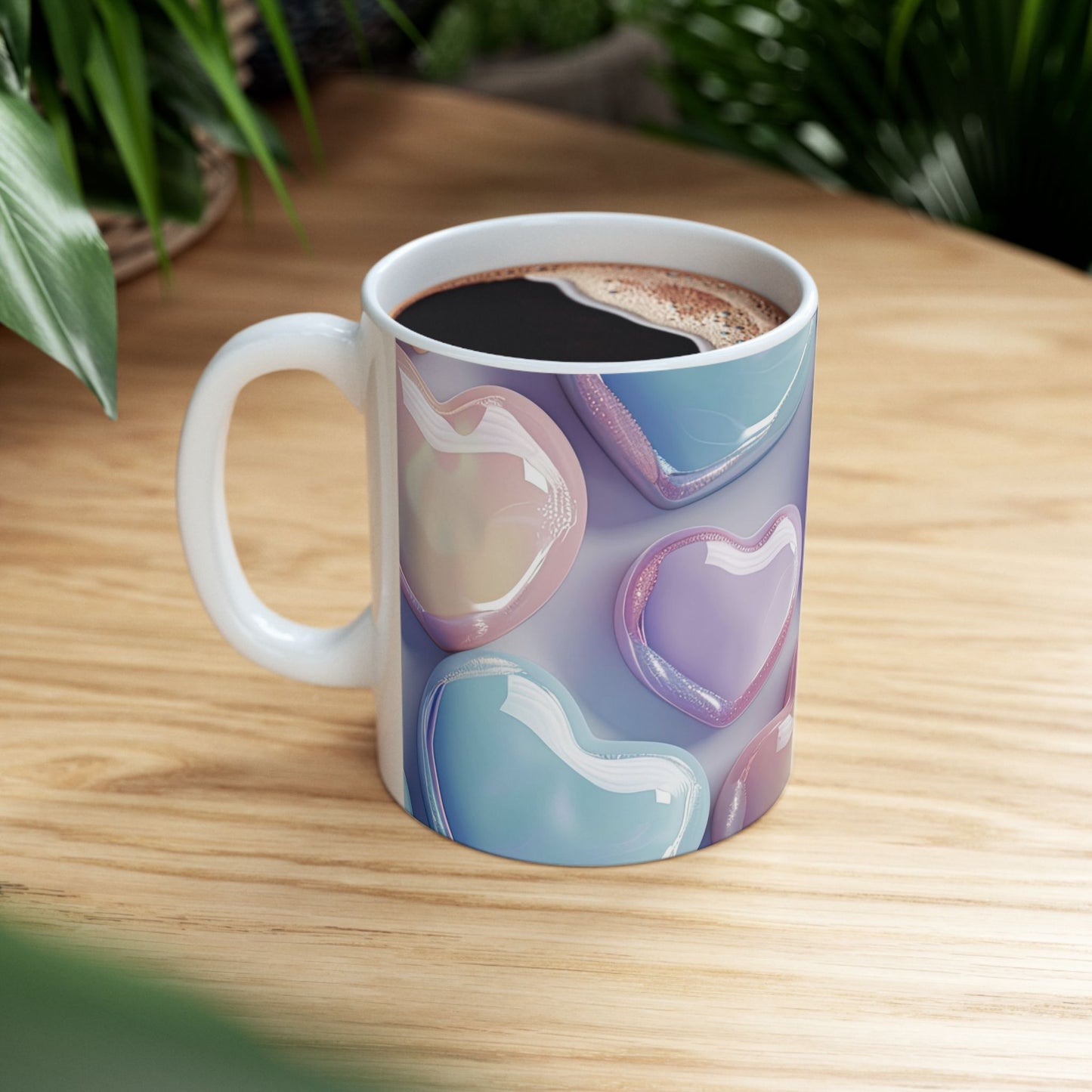 Glossy Bubble Heart Mug