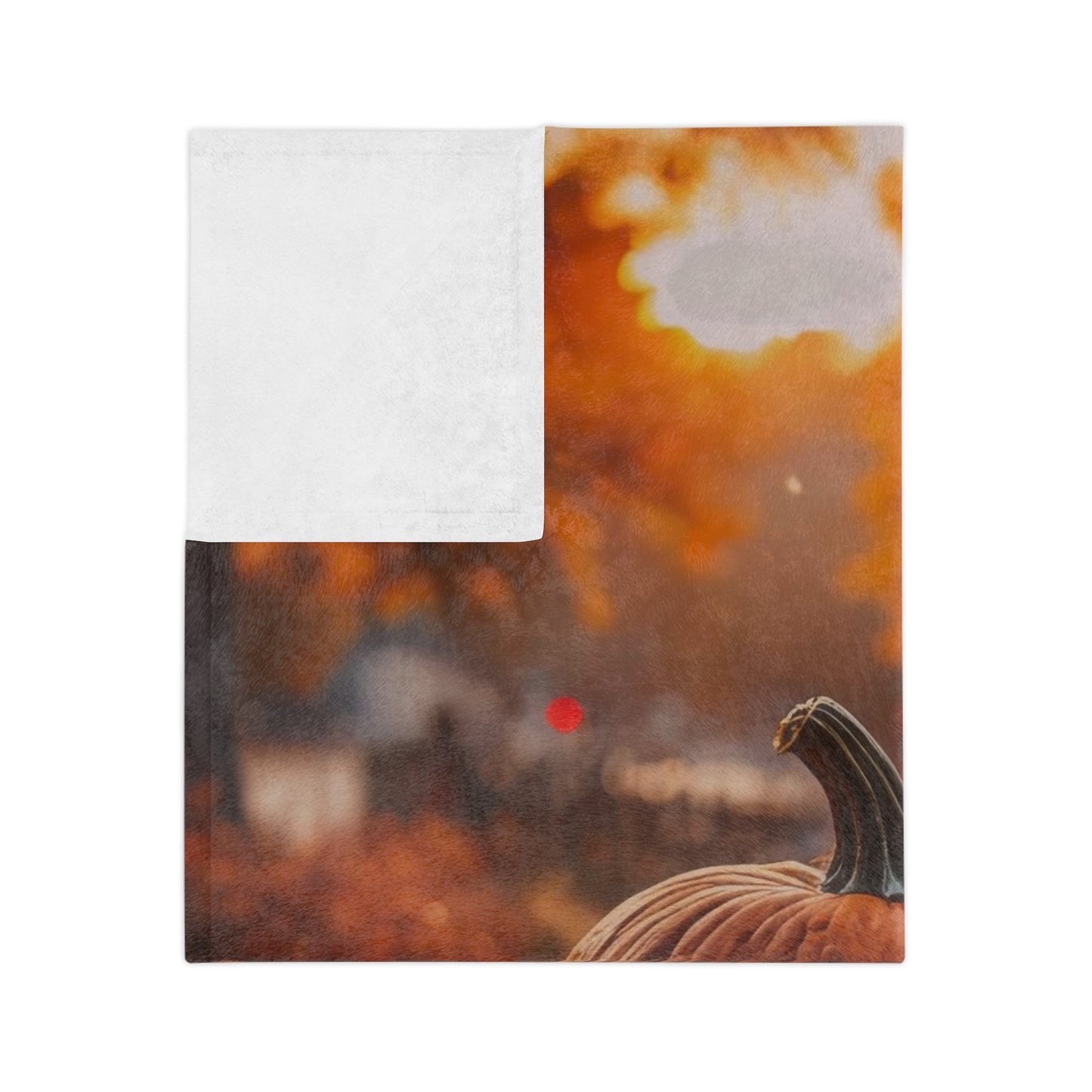 Rustic Autumn Jack-o'-Lantern Fence Halloween Plush Blanket