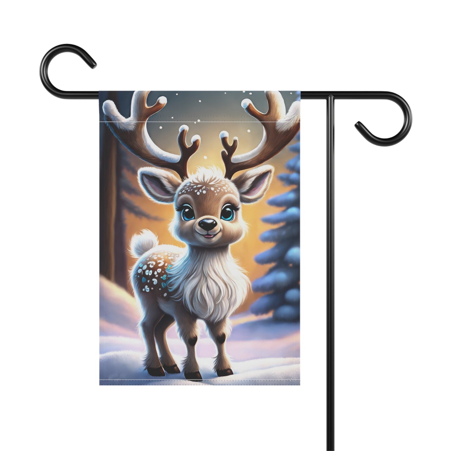 Adorable Spotted Fawn Reindeer Garden Flag