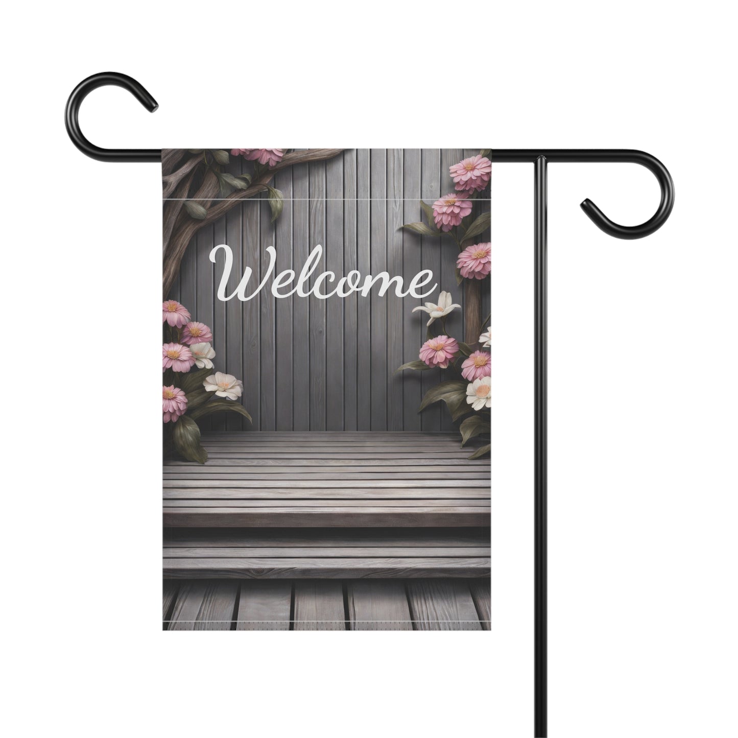Rustic Wooden Welcome Garden Flag
