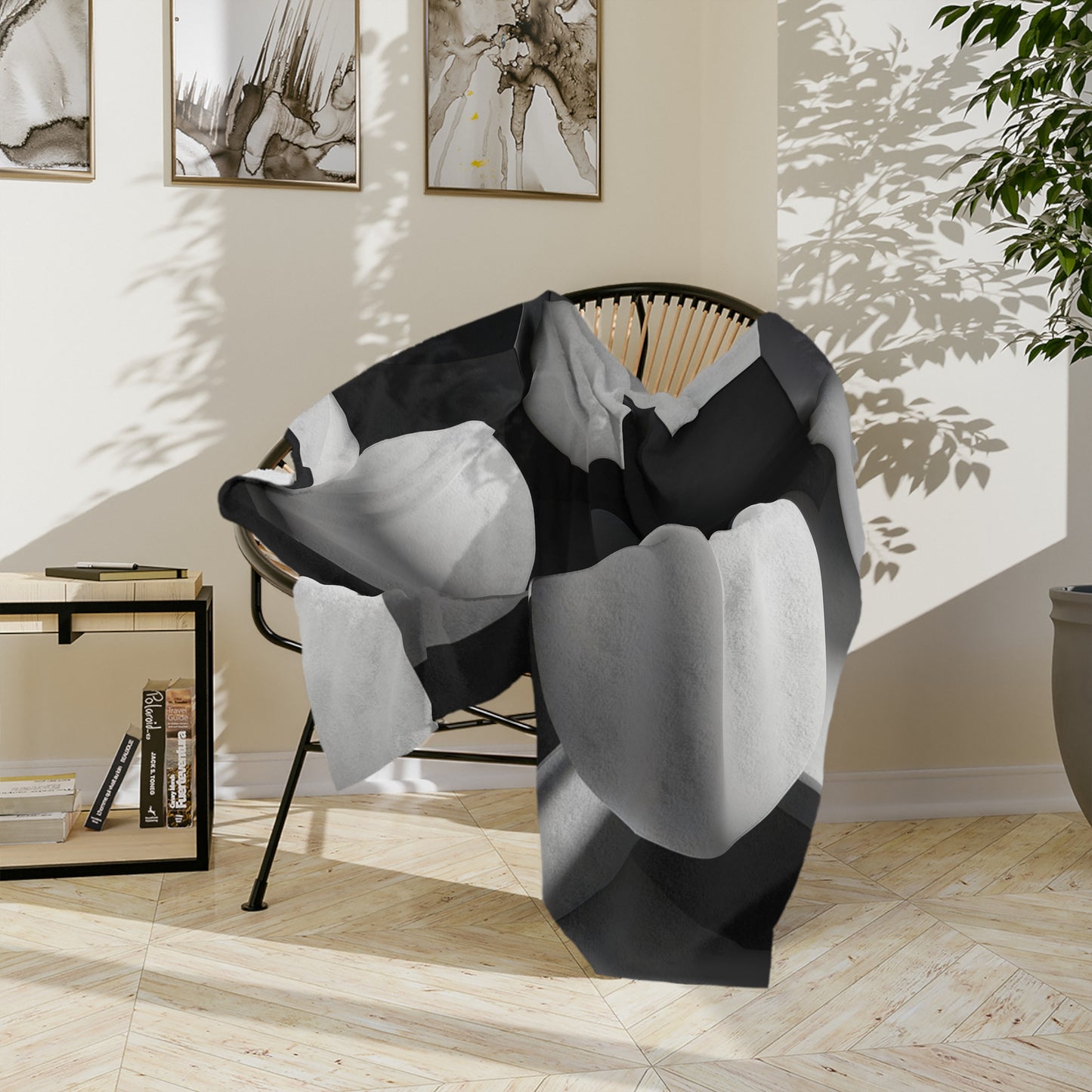 Modern Geometric Velveteen Blanket
