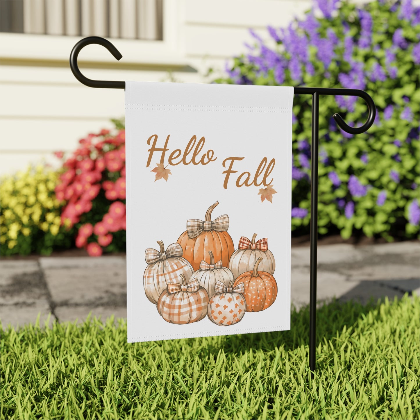 "Hello Fall" Pumpkin Patch Garden Flag