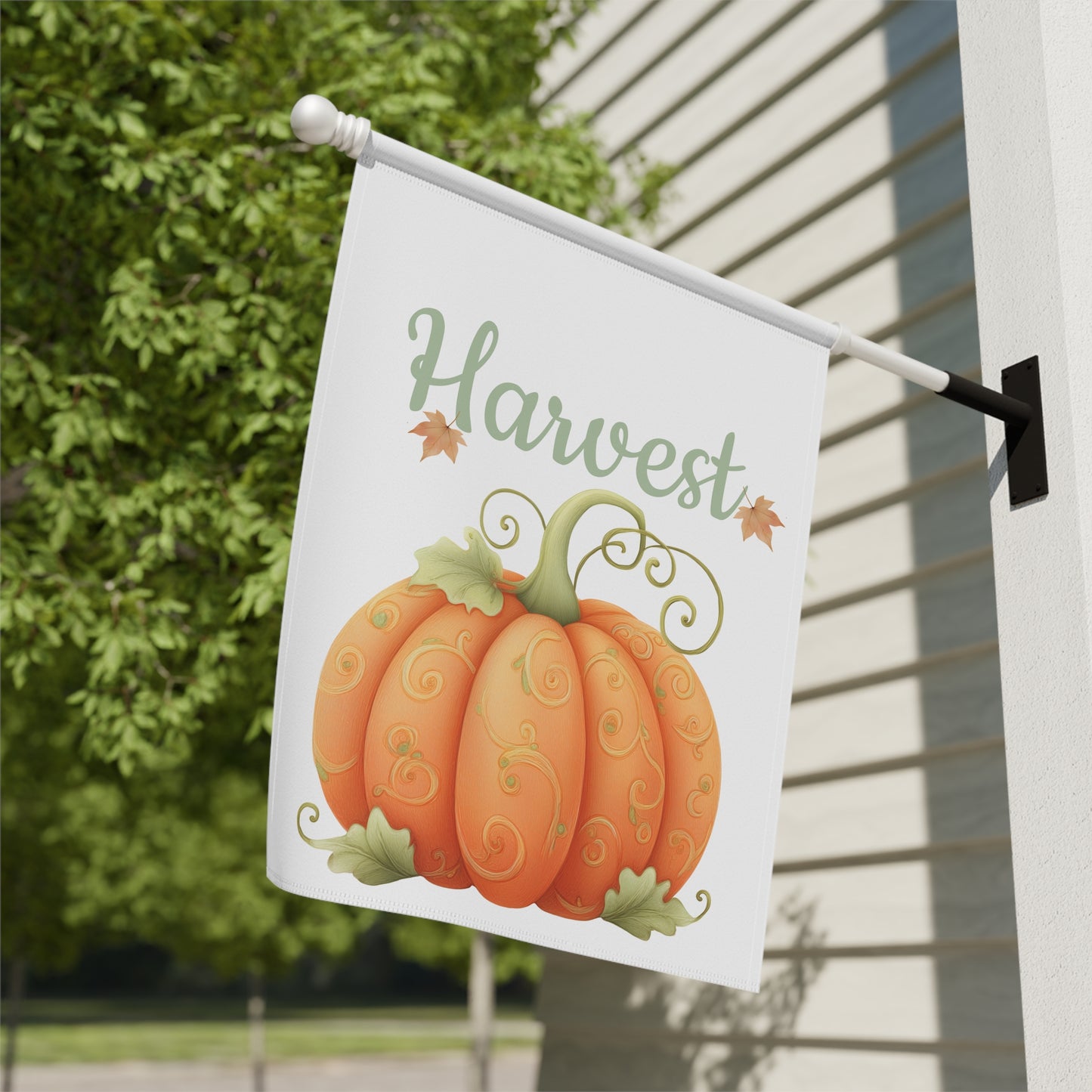 Elegant Pumpkin Garden Flag