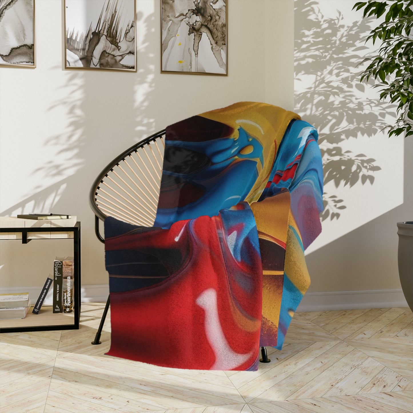 Vibrant Paint Drip Velveteen Blanket