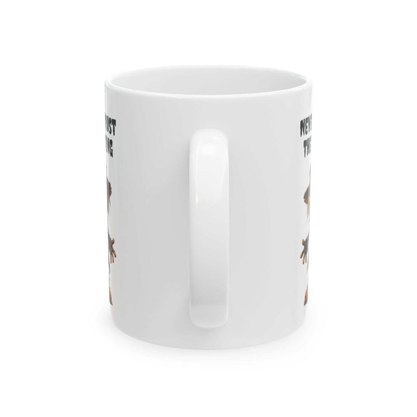 Never Trust The Living" Scary Scarecrow Coffee Mug