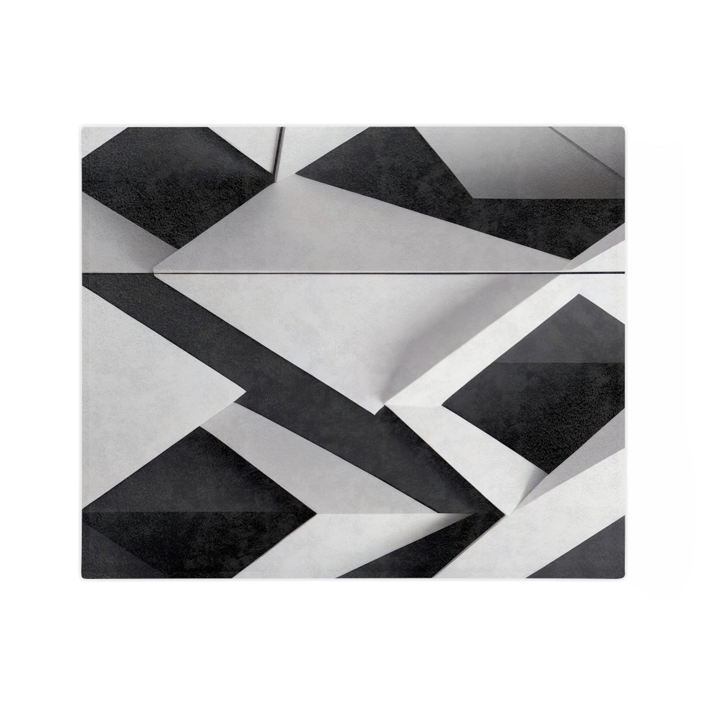 Monochrome Geometric Velveteen Blanket