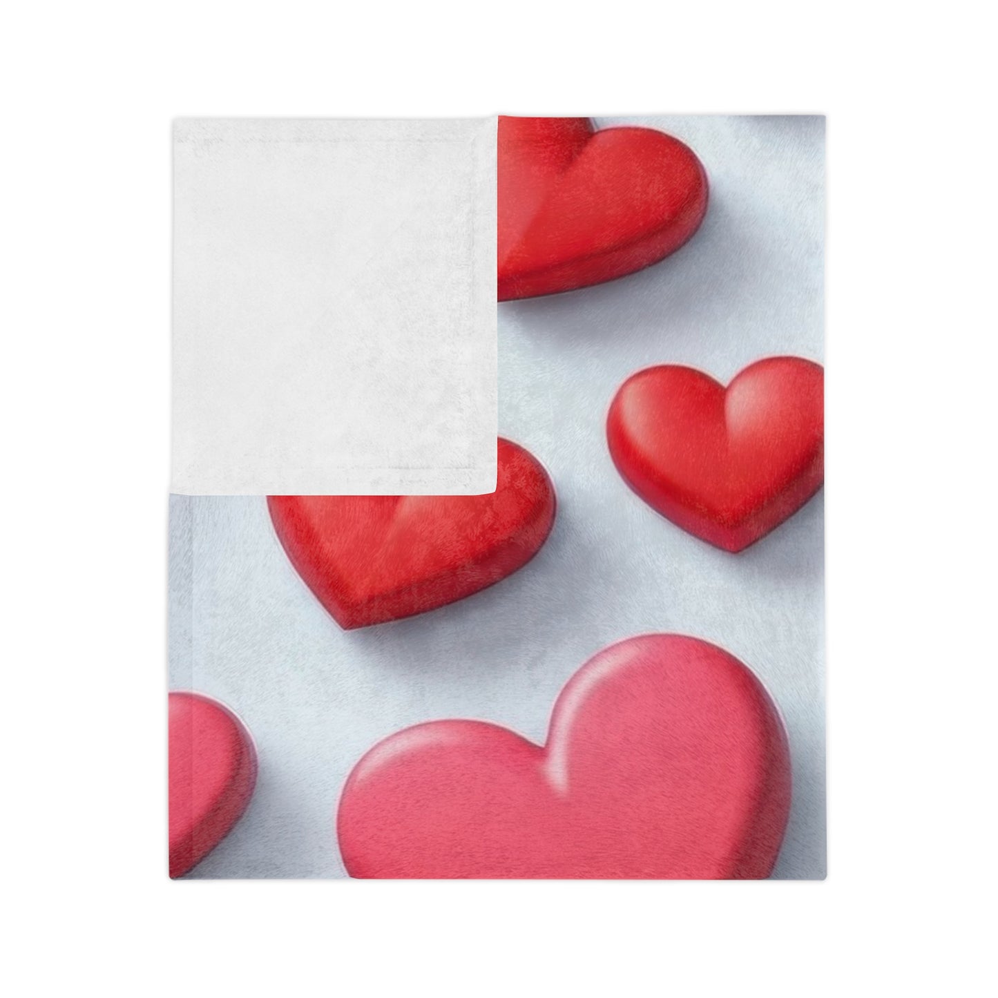 Red Hearts Pattern Velveteen Blanket