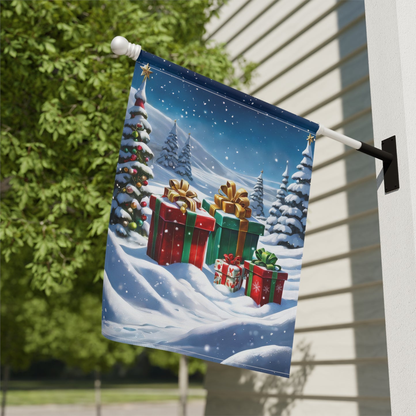 Christmas Presents Holiday Garden Flag/ House Banner