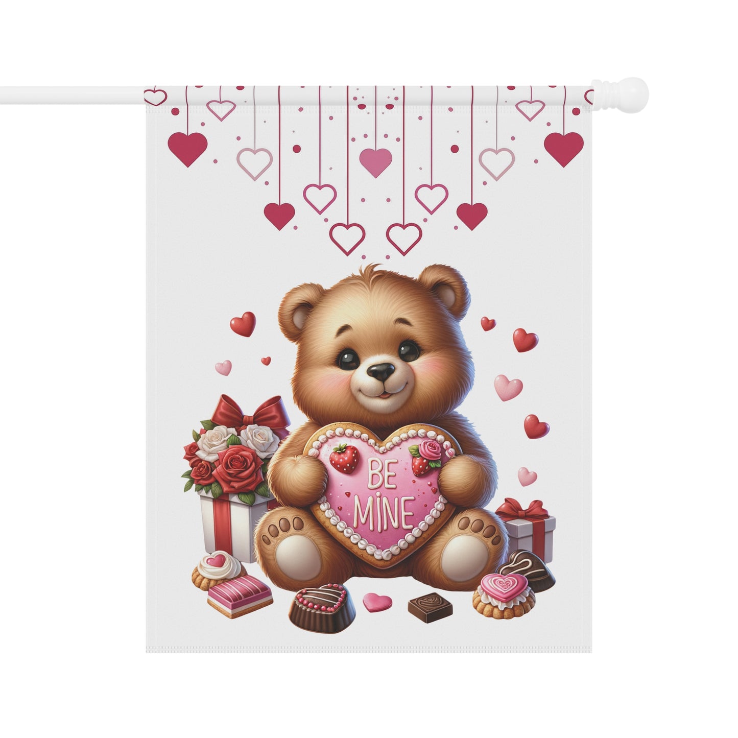 Valentine Teddy Bear Garden Flag