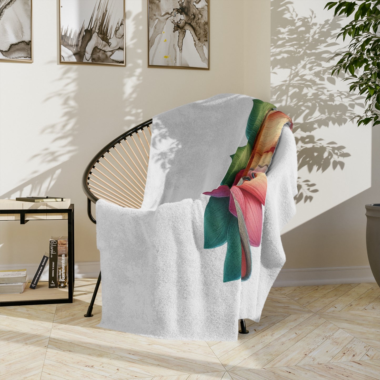 Sweet Dreams Bunny in Flower Velveteen Blanket