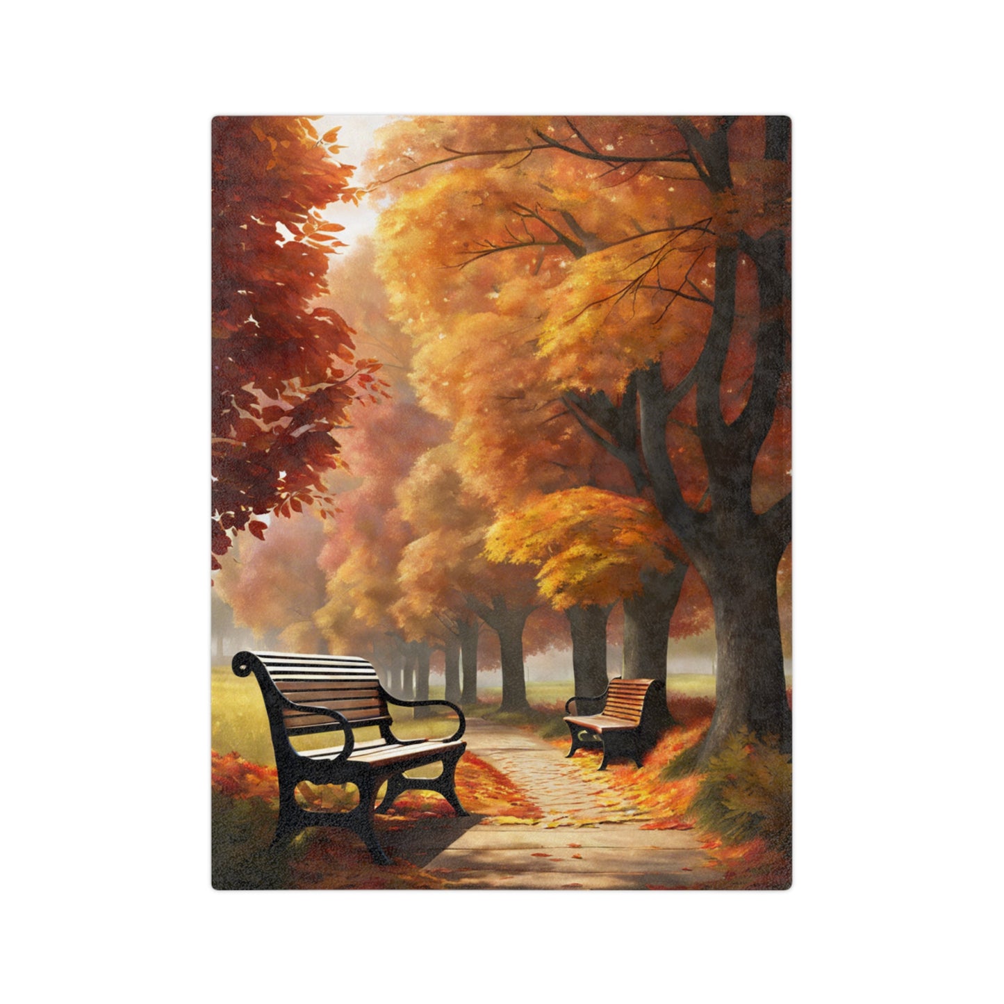 Fall Park Velveteen Blanket