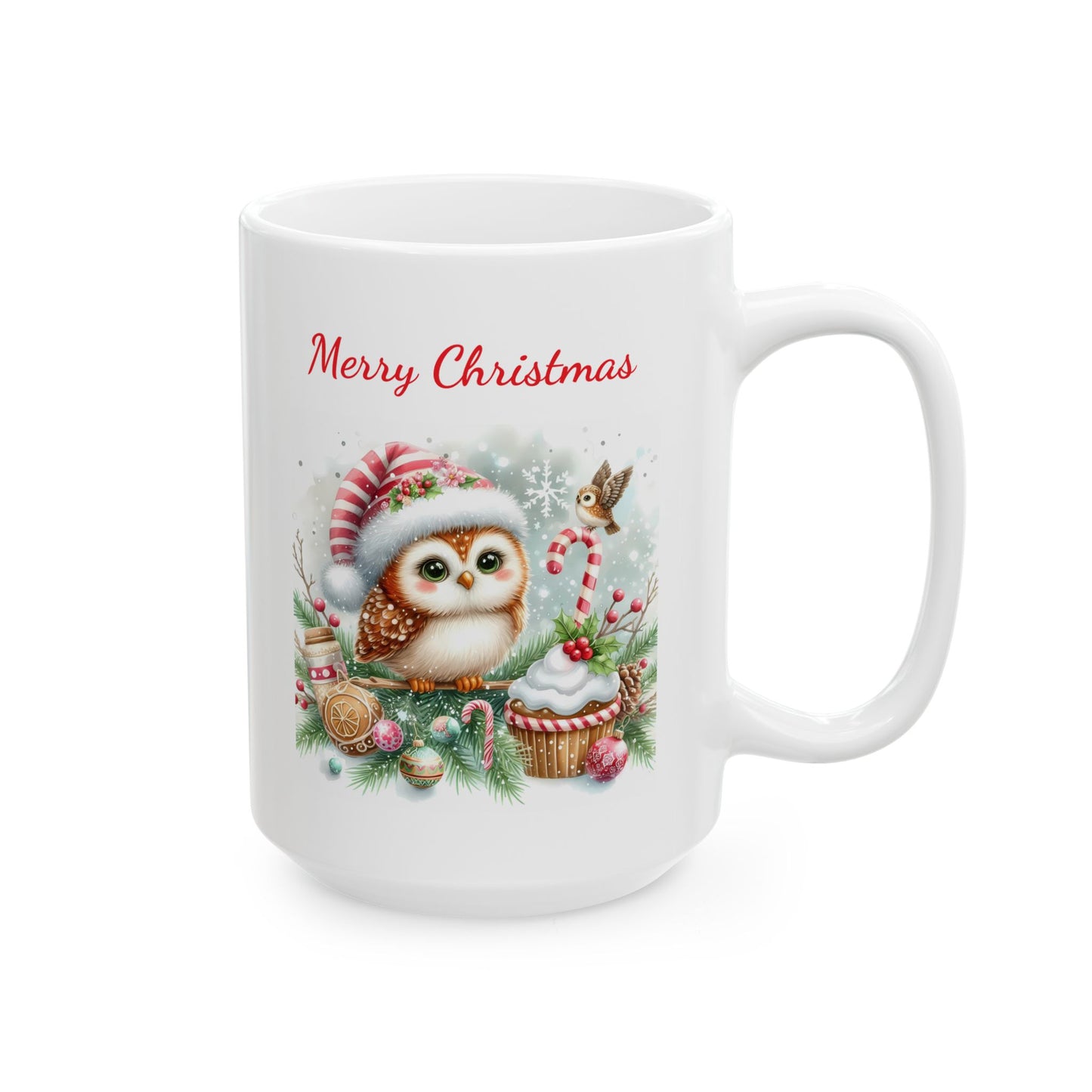 Cute Christmas Owl Coffee Mug