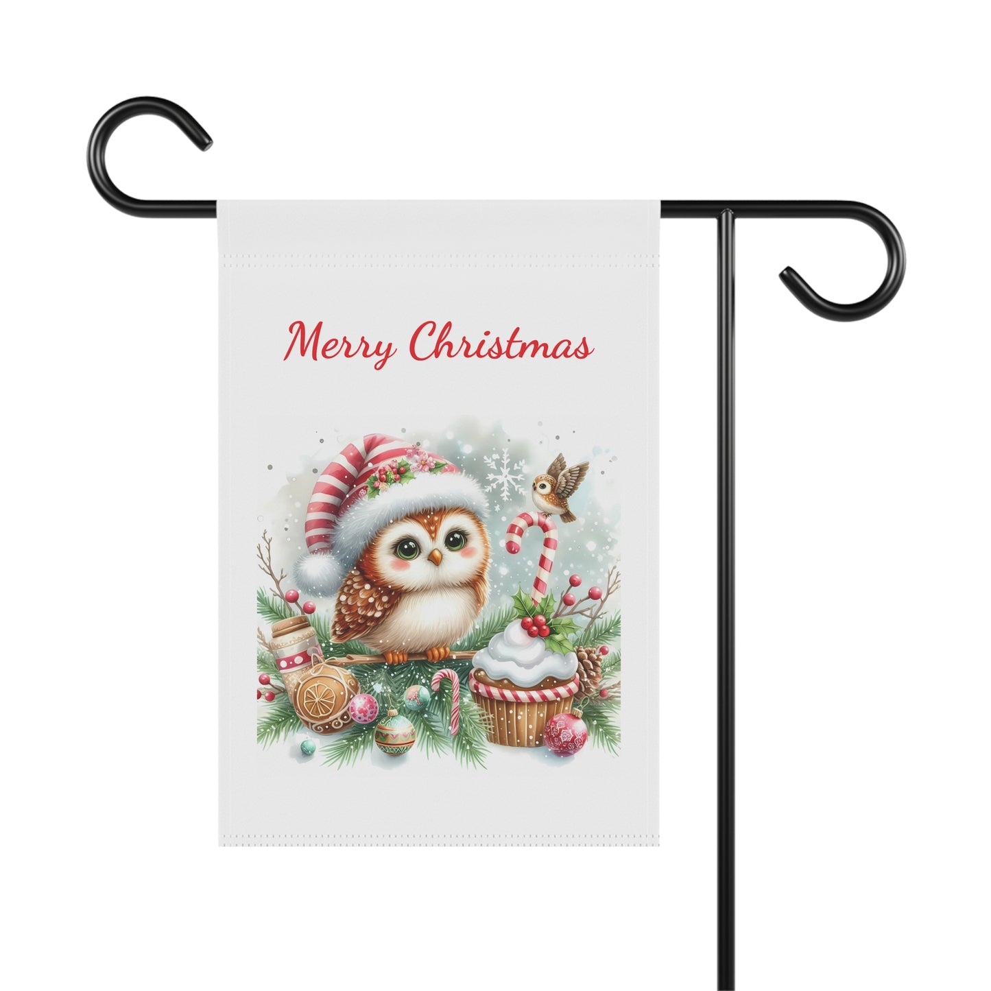 Adorable Santa Owl Garden Flag