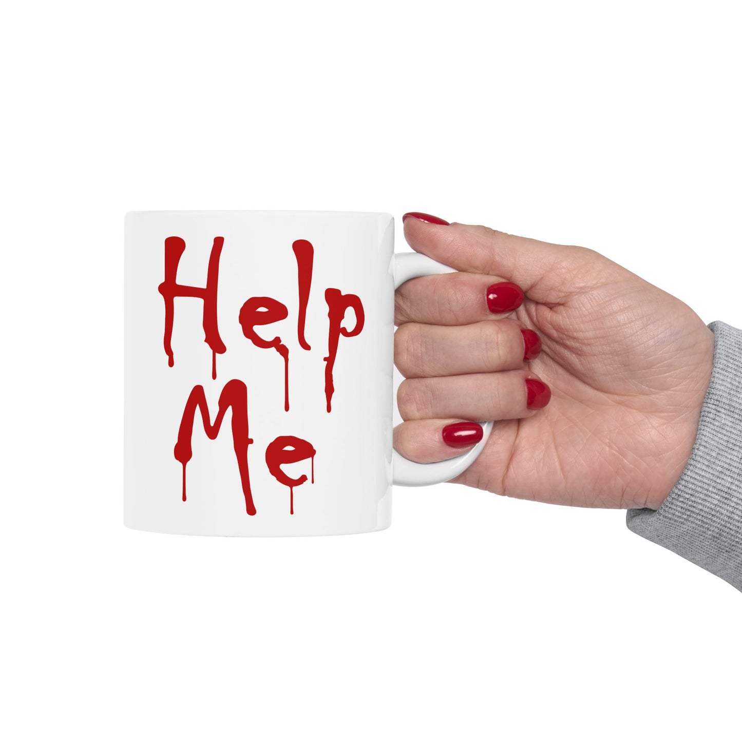 "Help Me" Bloody Dripping Text Coffee Mug