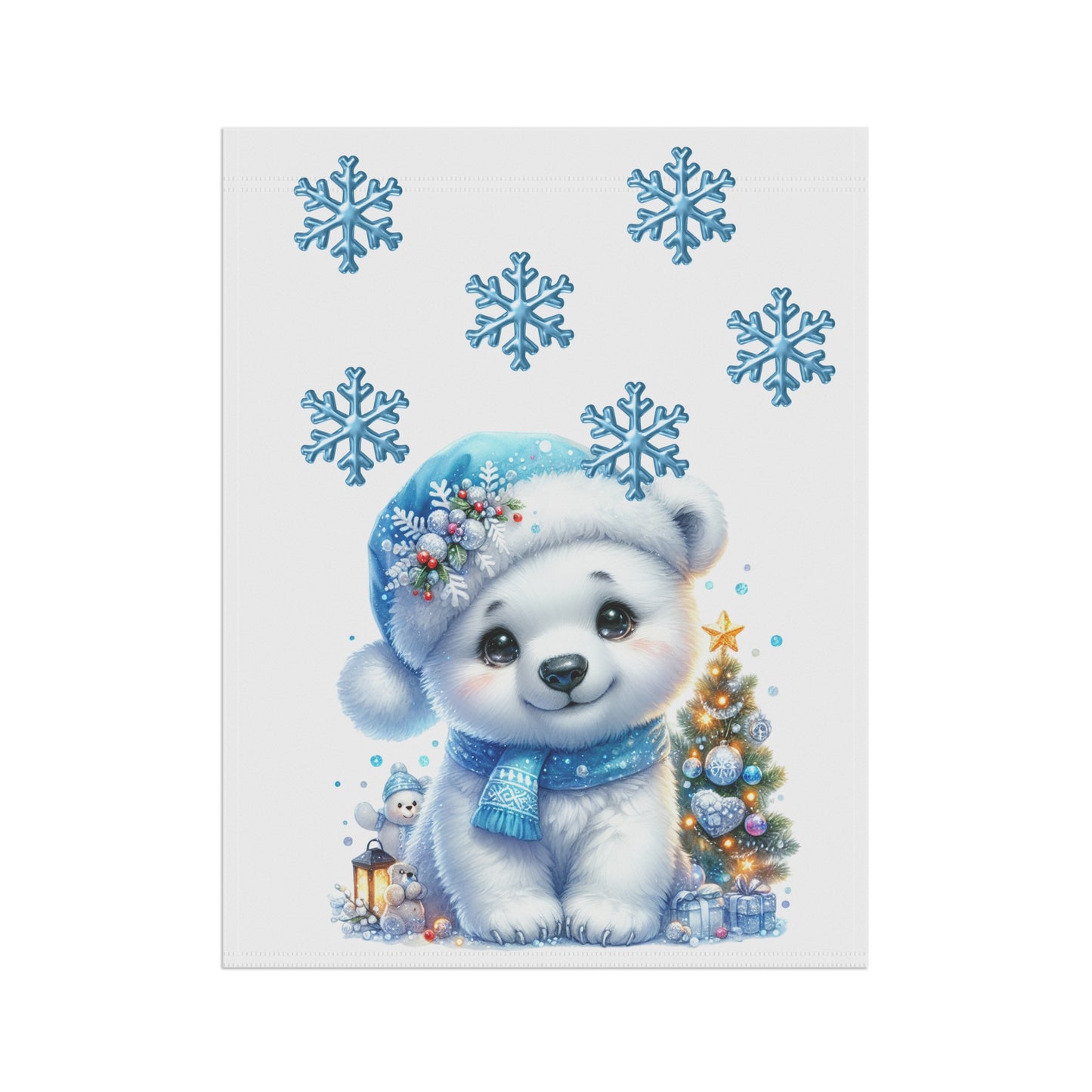 Adorable Baby Winter Polar Bear Garden Flag