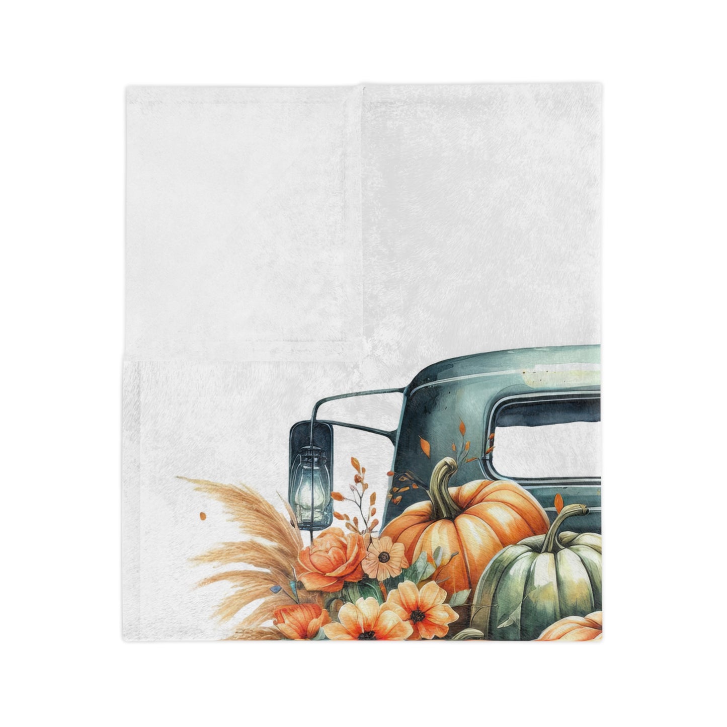Welcome Fall VintageTruck Velveteen Blanket