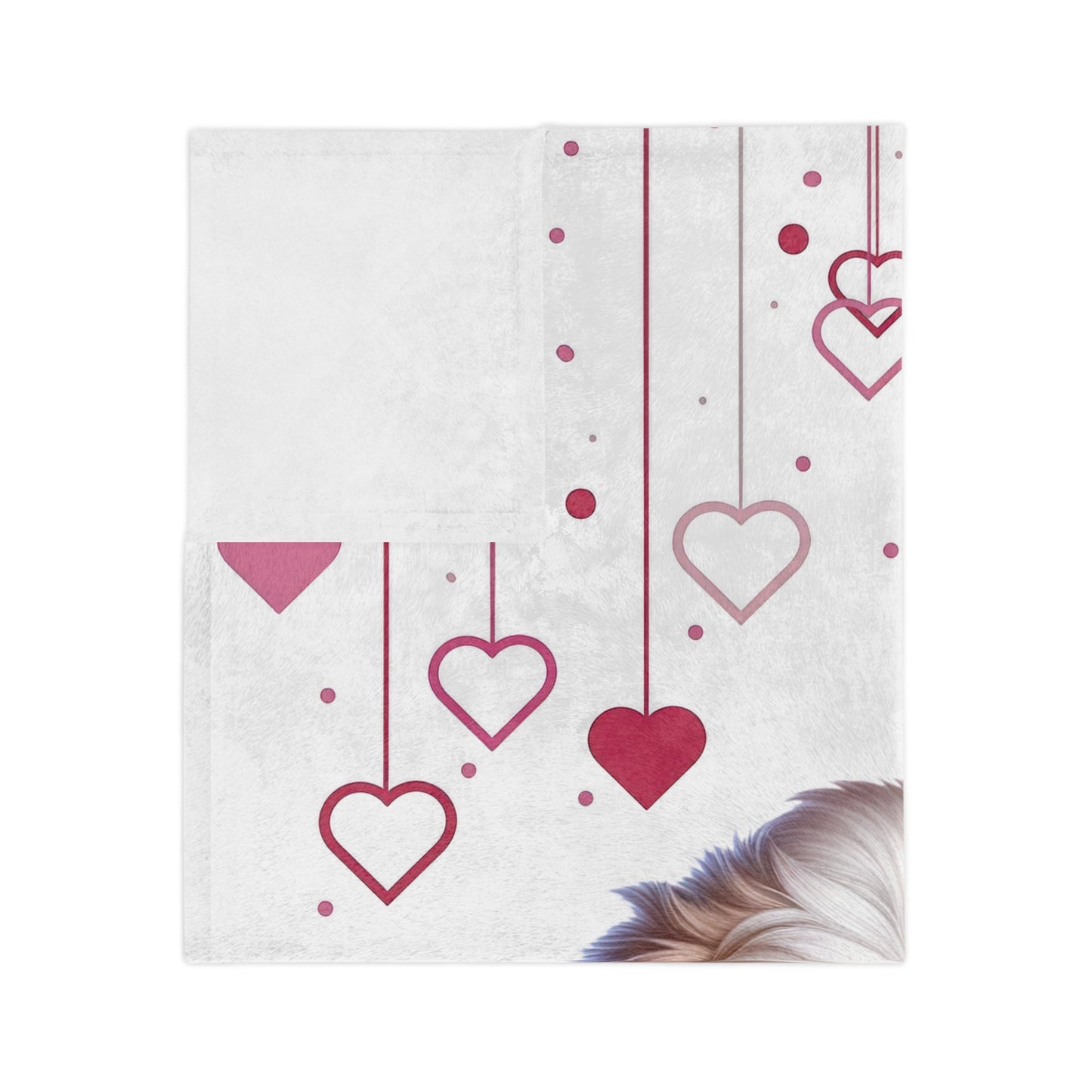 Happy Valentine's Day Puppy Velveteen Blanket