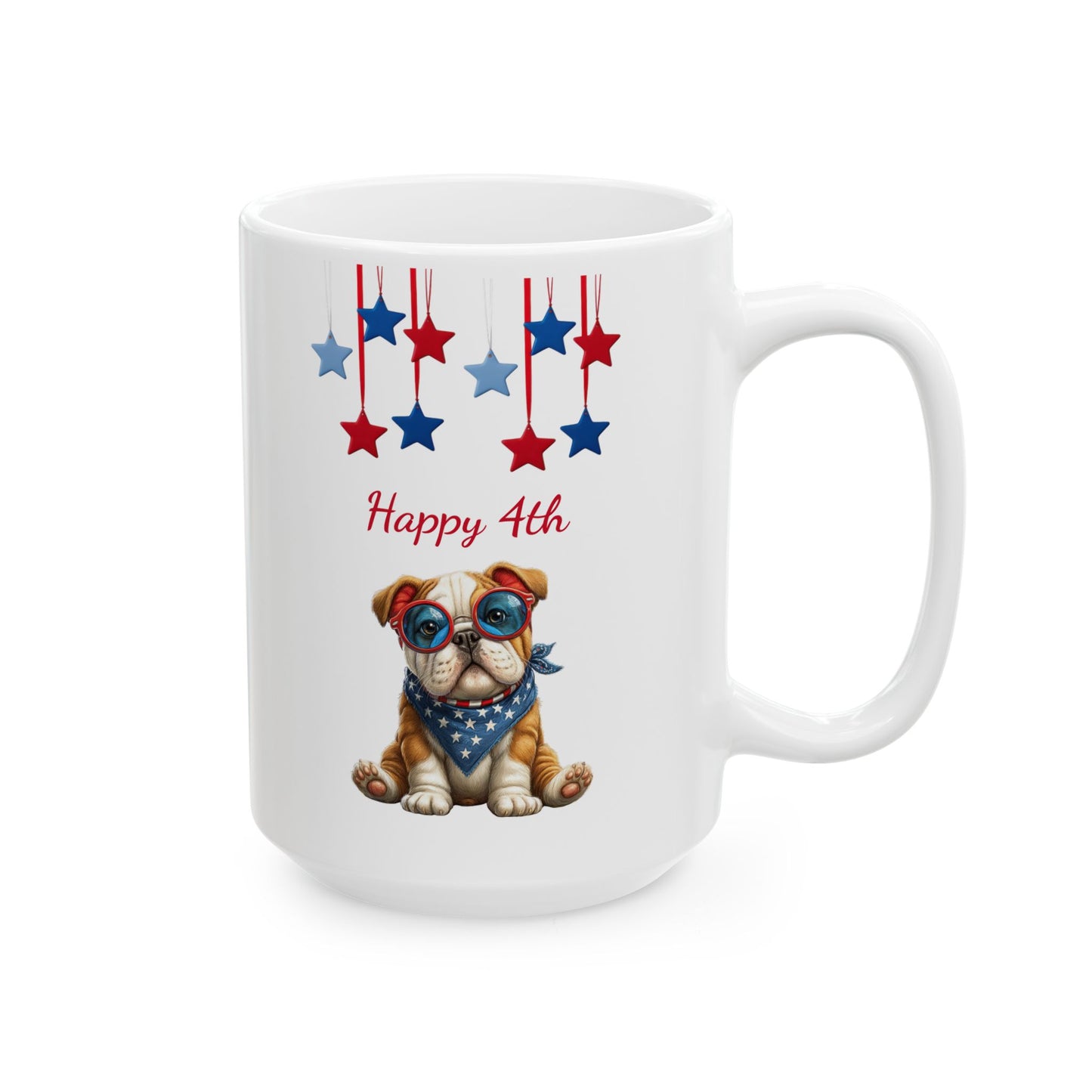 Festive USA Bulldog Ceramic Mug