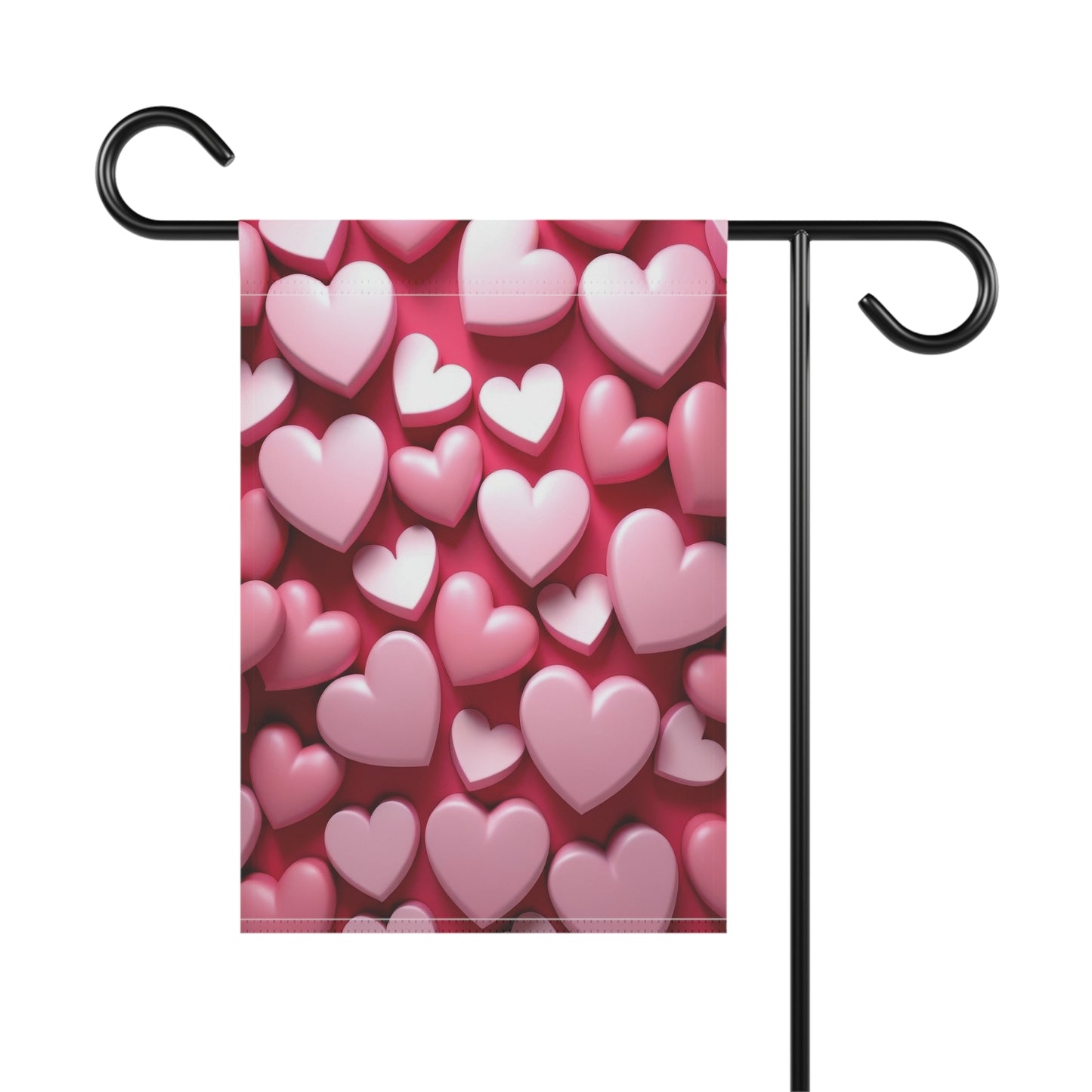 Pink Hearts Valentine Garden Flag