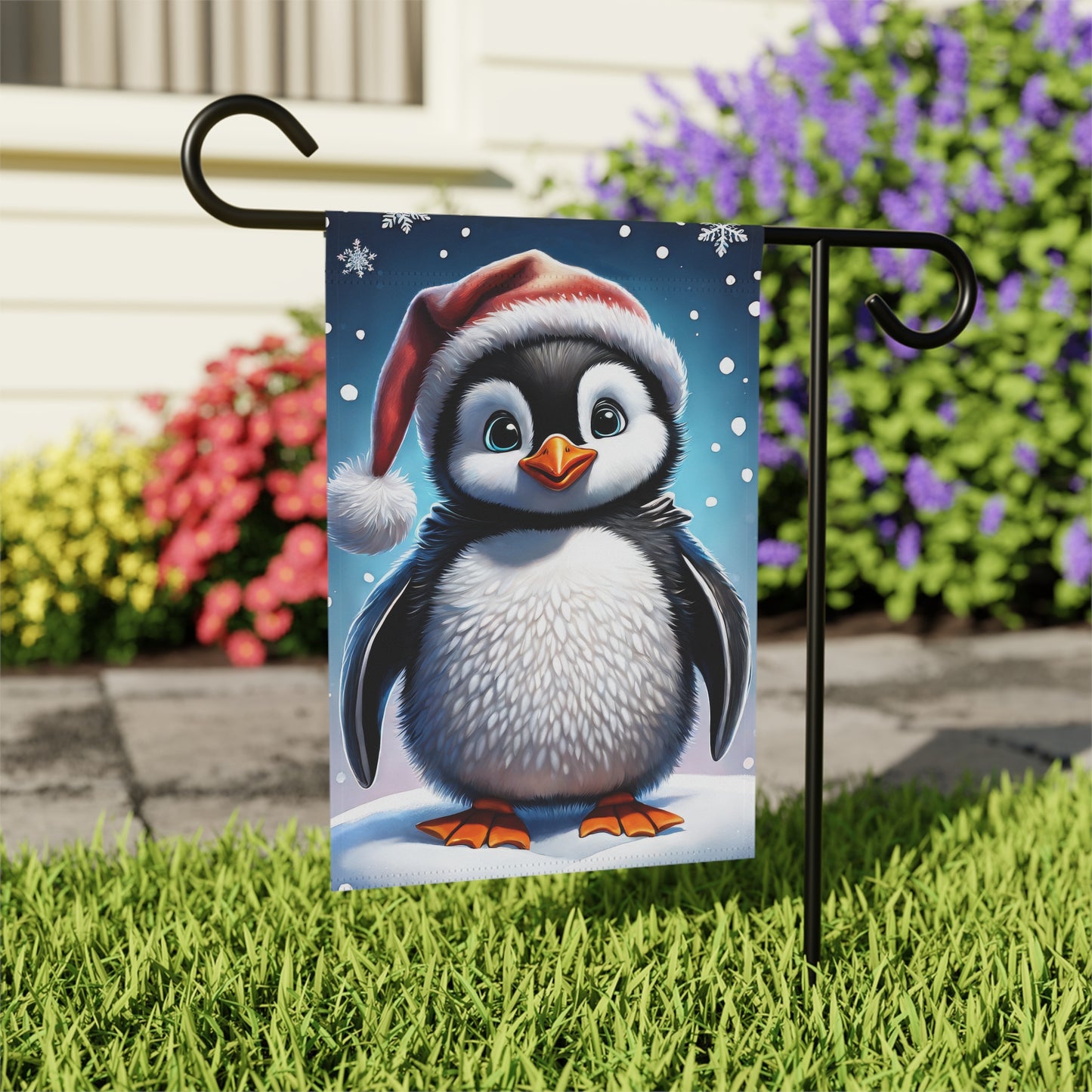 Holiday Penguin Garden Flag/ House Banner