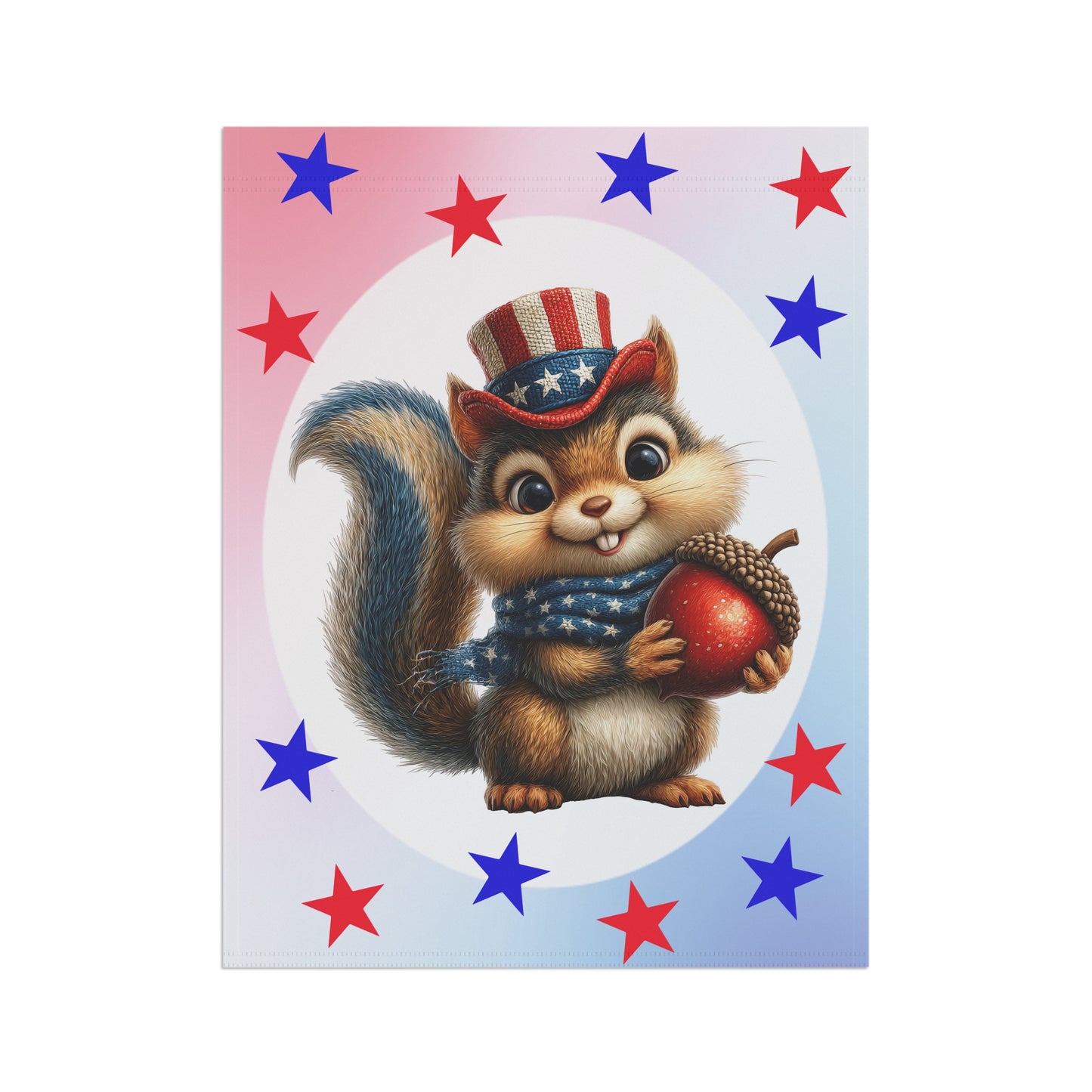 Patriotic squirrel 4thy of July Holiday Flag