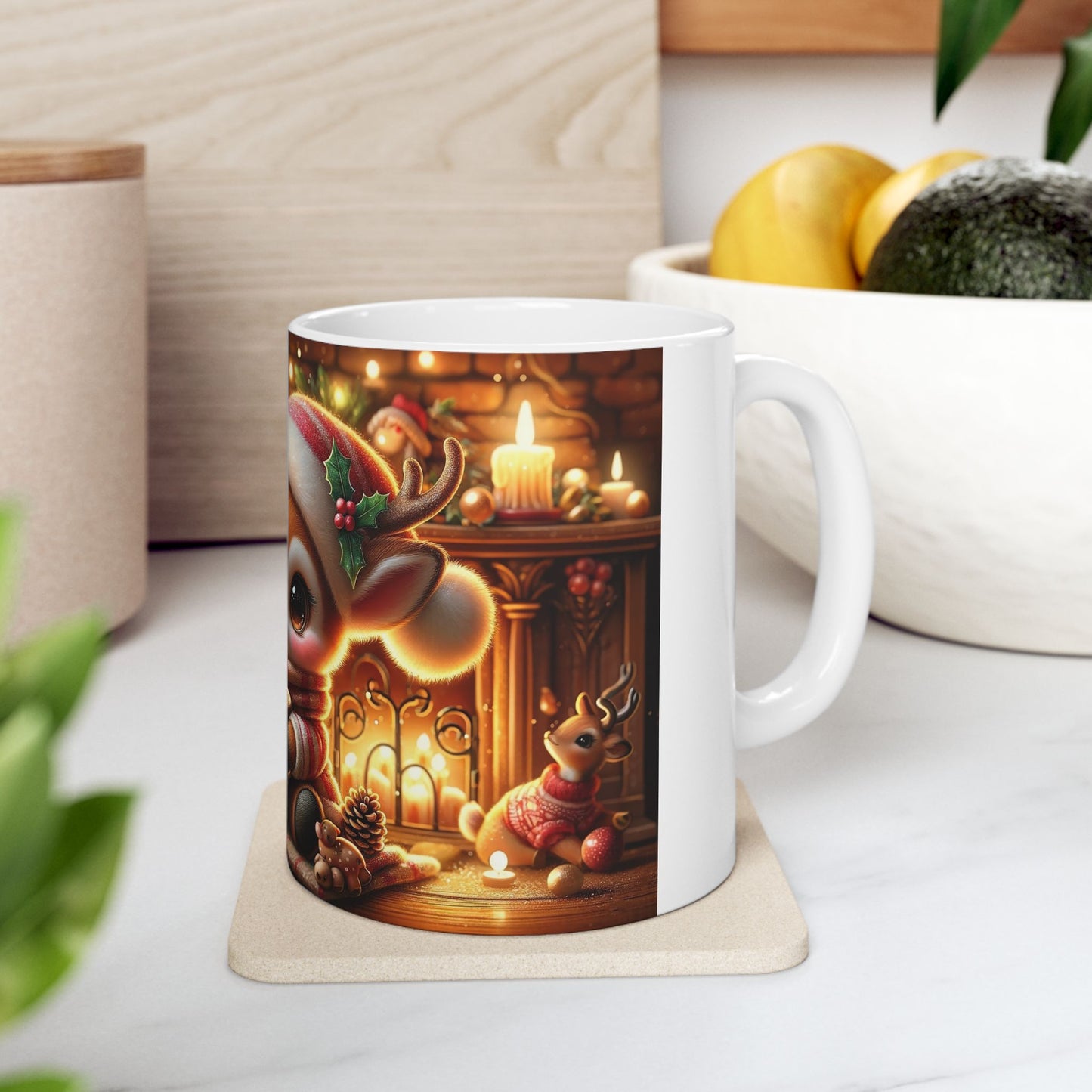 Cute Reindeer Christmas Mug