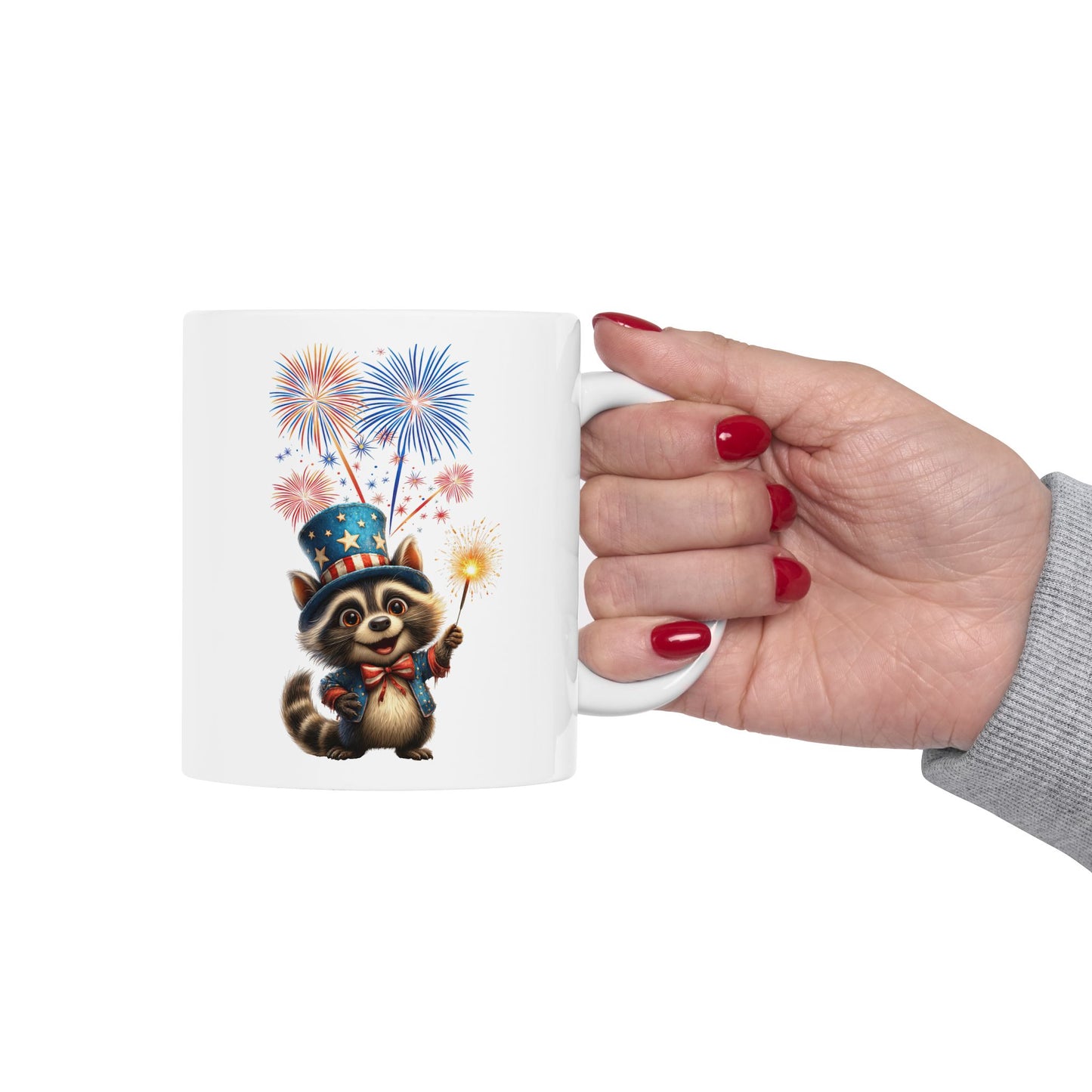 Adorable Patriotic Raccoon Coffee Mug