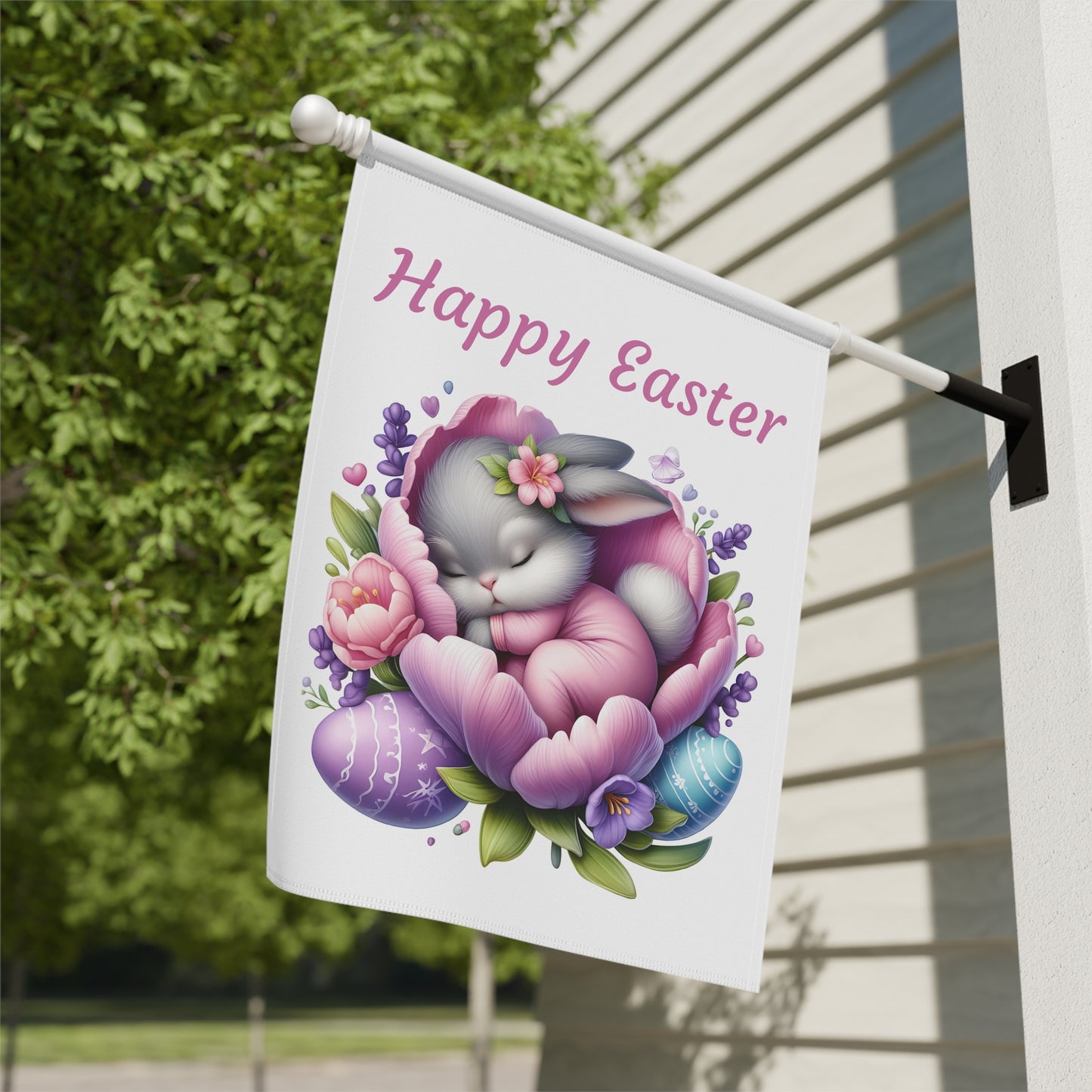 Sleeping Bunny Easter Garden Flag