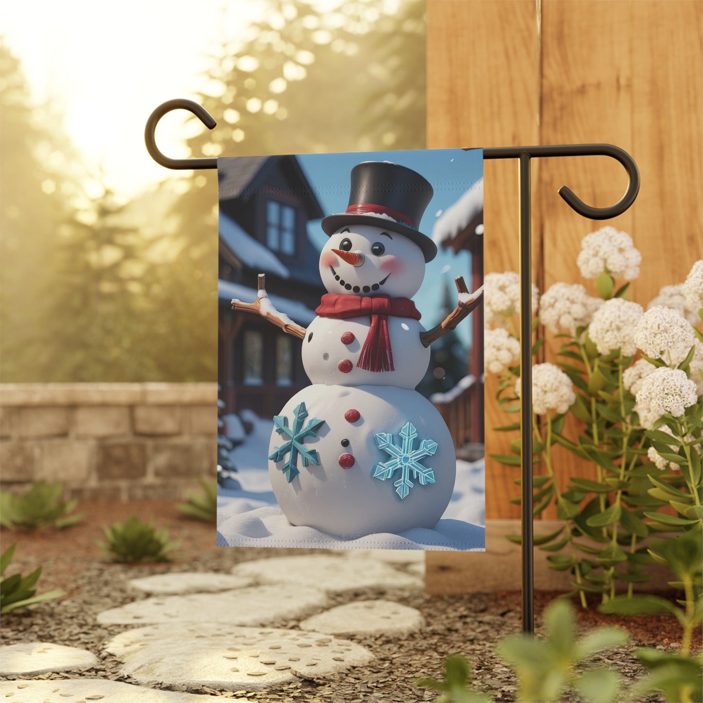 Classic Snowman Garden Flag