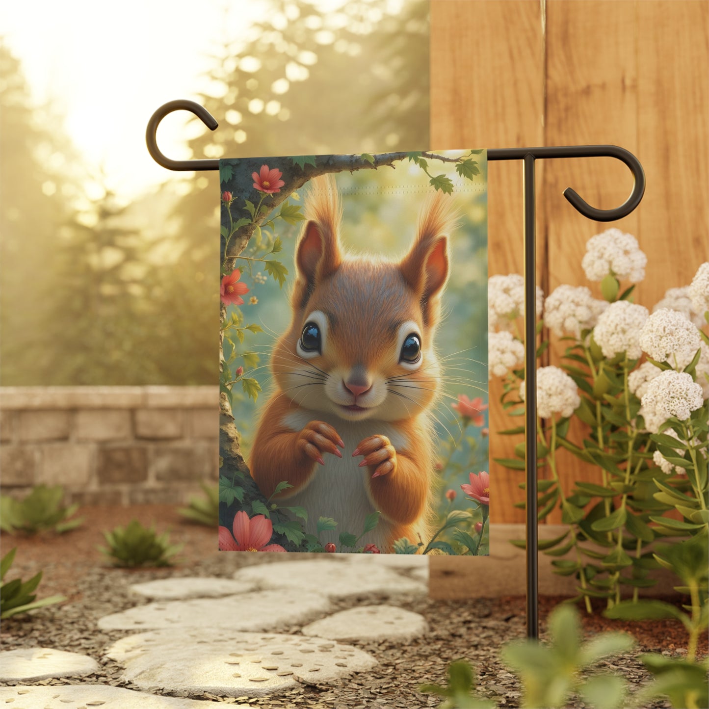 Cute Squirrel Garden Flag