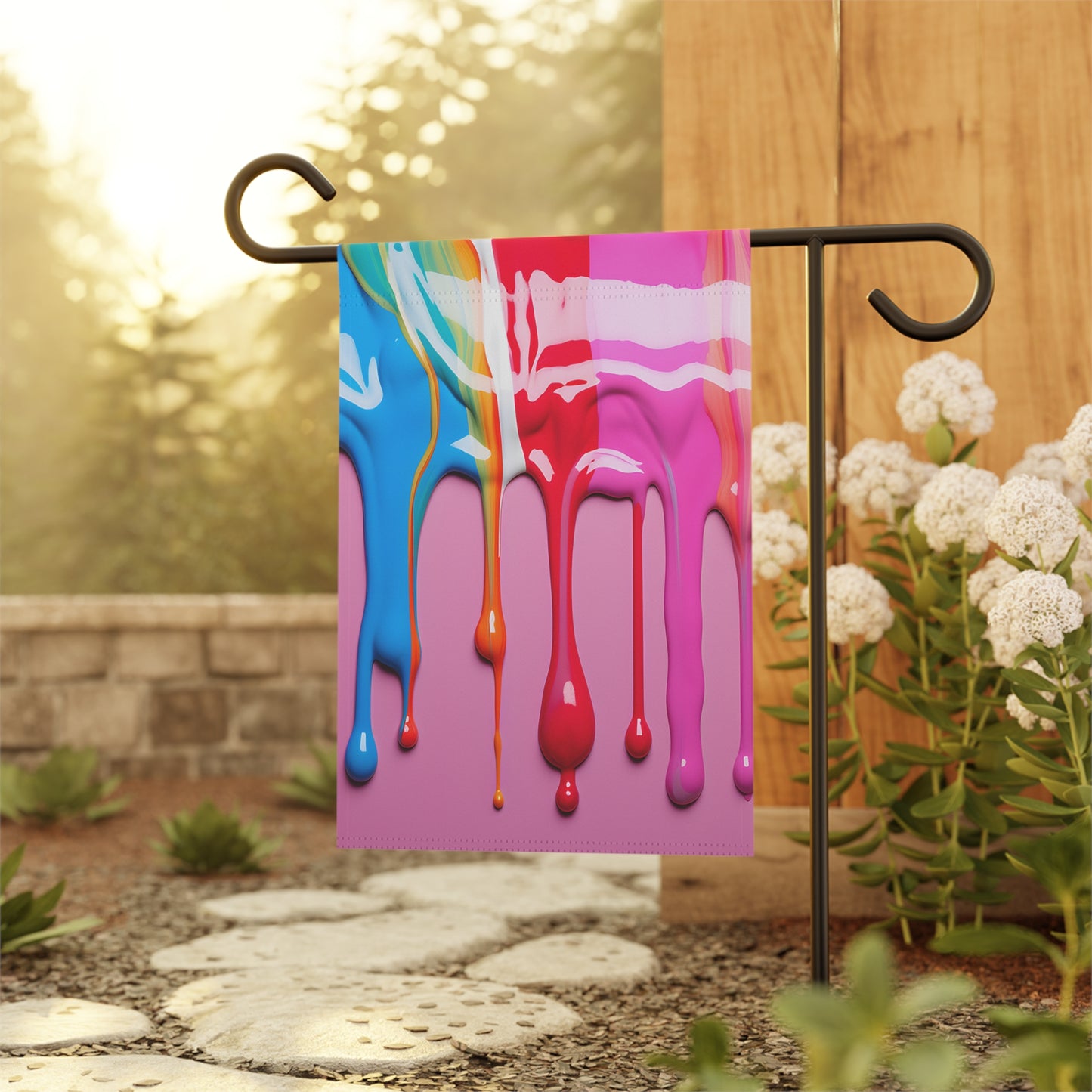 Colorful Paint Drip Garden Flag