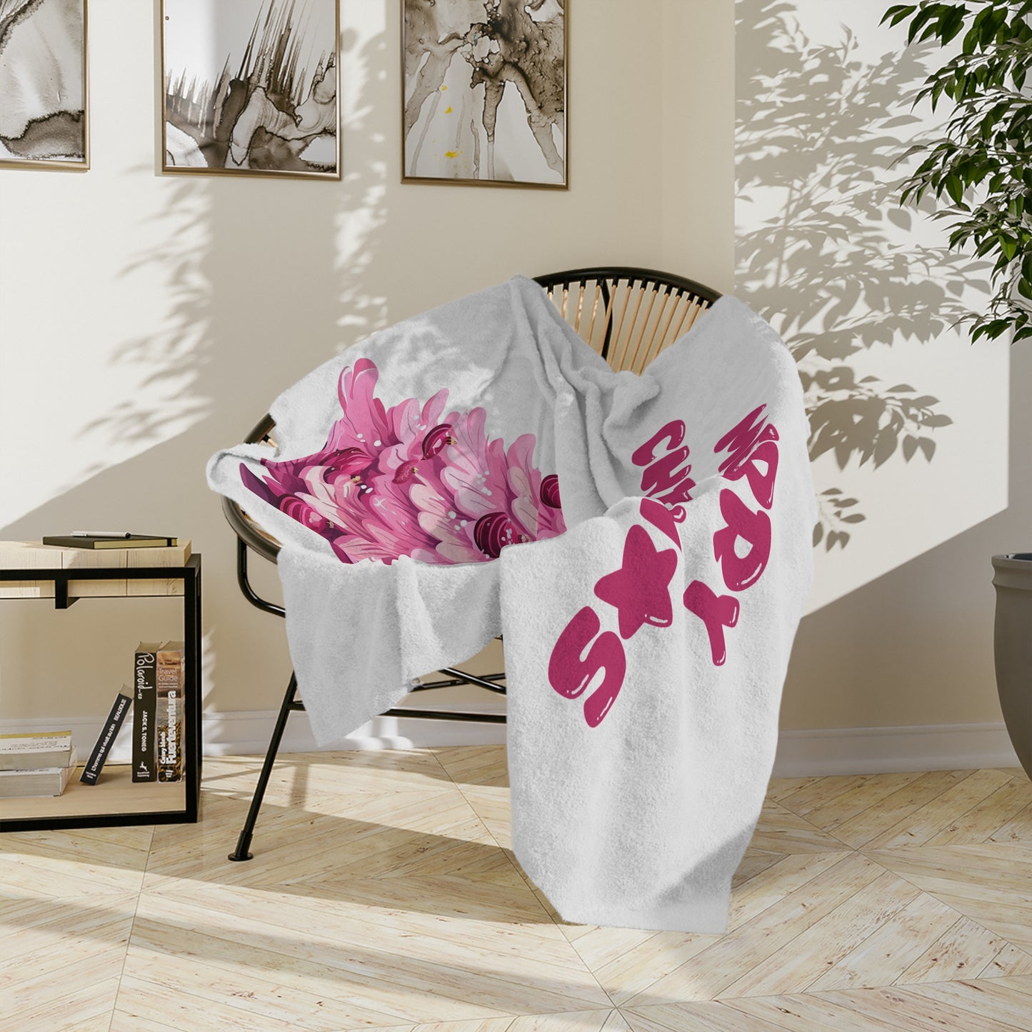 Pink Christmas Tree Velveteen Blanket