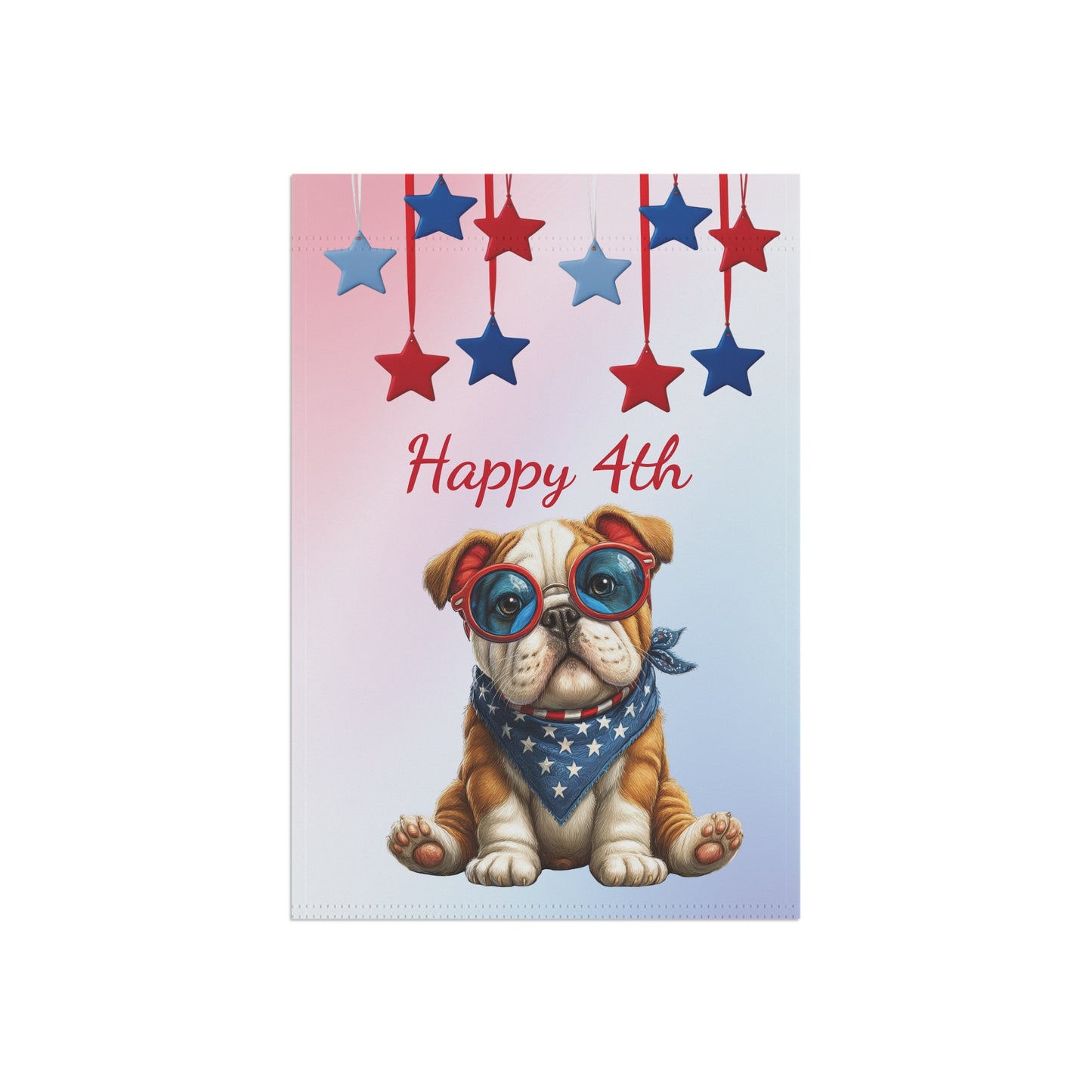 Cool Patriotic Bulldog Garden Flag