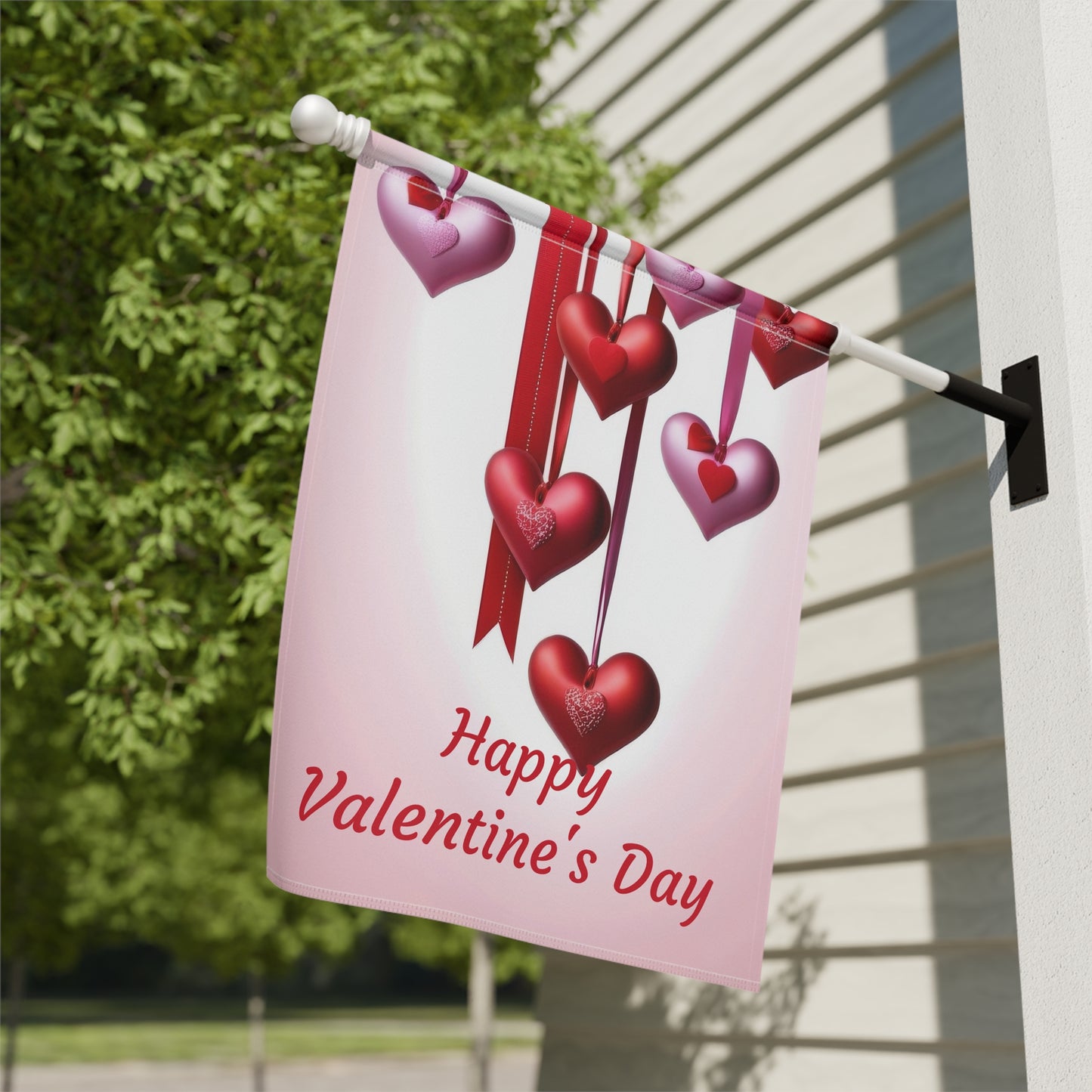 Hanging Hearts Valentine Garden Flag