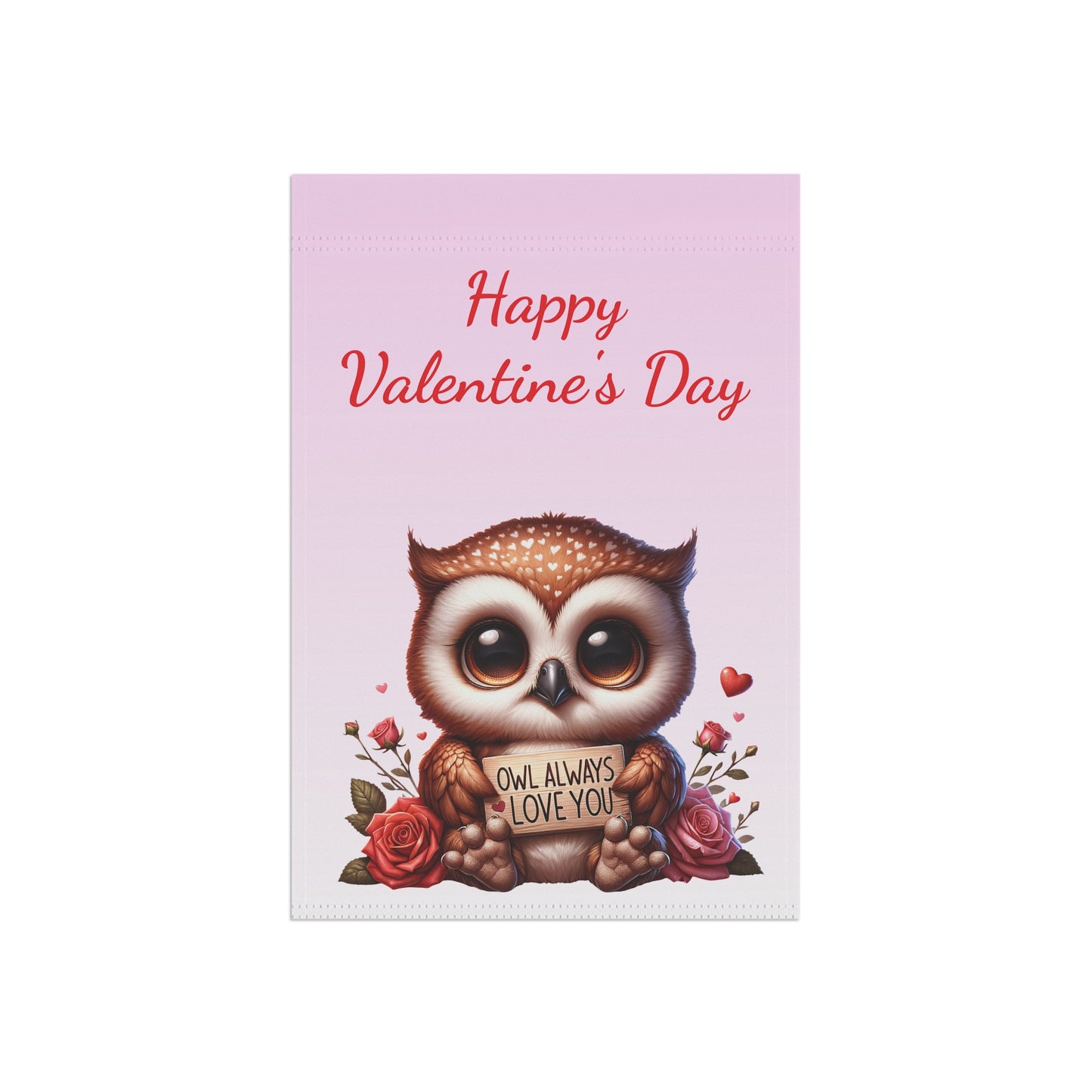 Valentine Owl Garden Flag