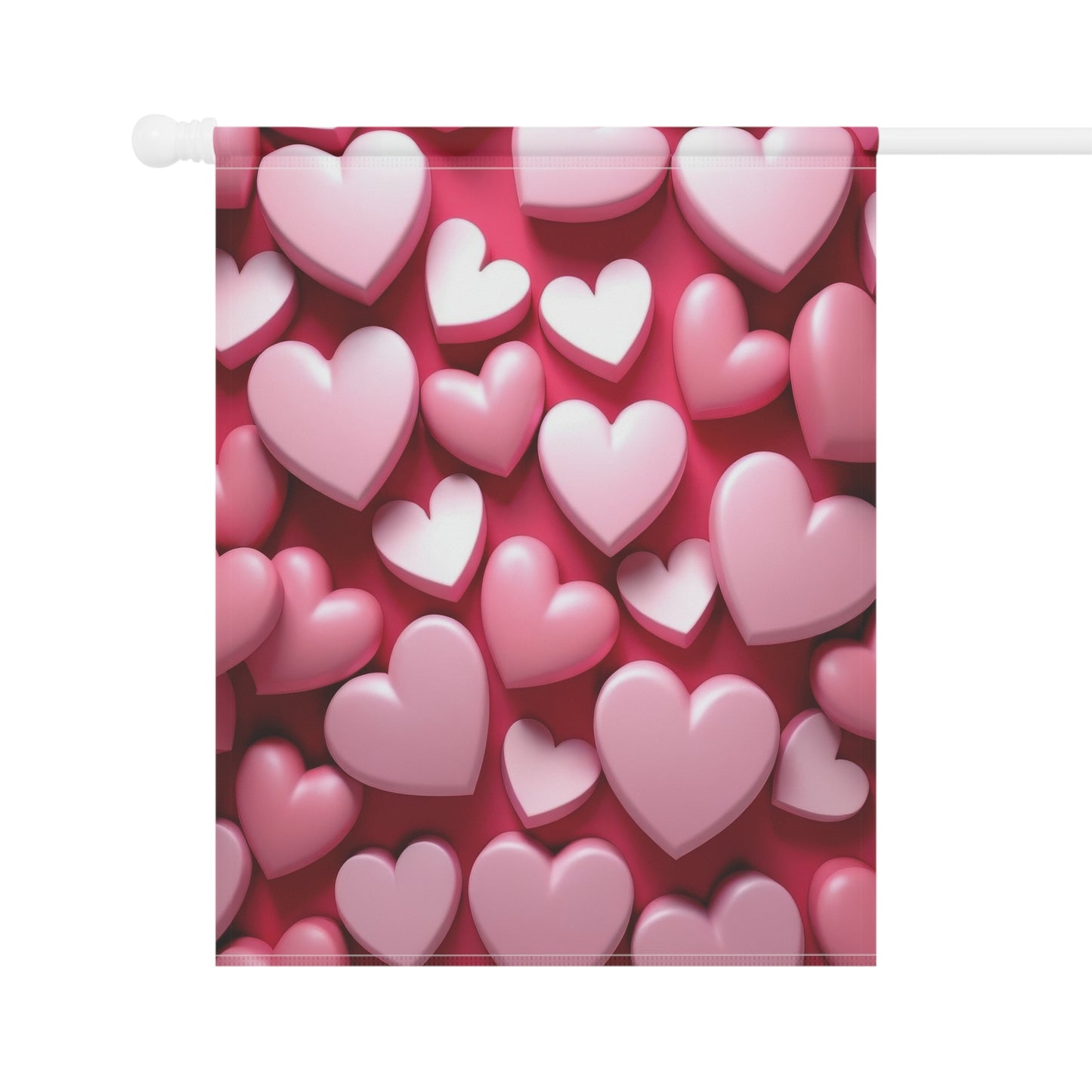 Pink Hearts Valentine Garden Flag