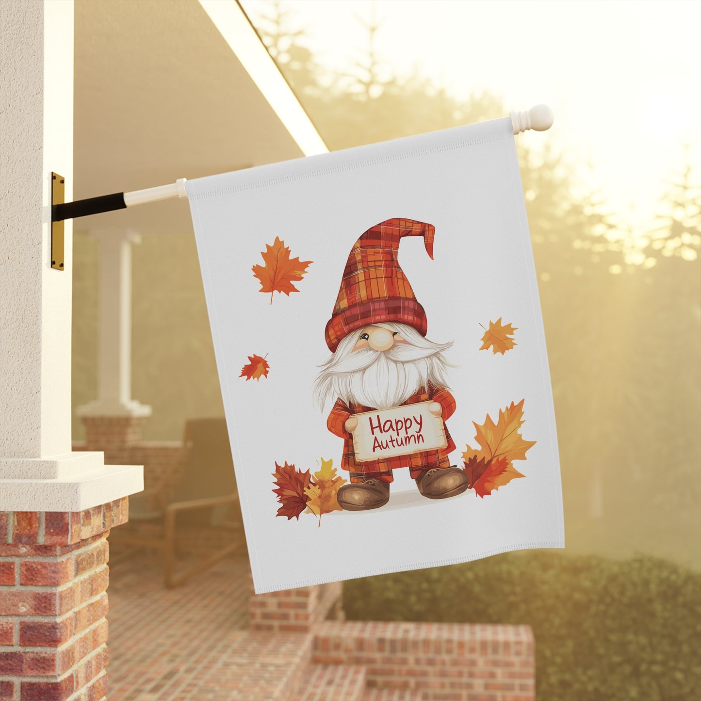 Happy Autumn Gnome Garden Flag