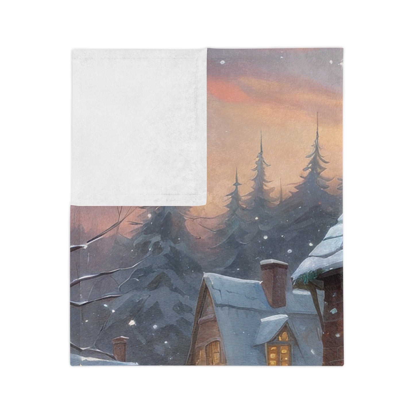 Cozy Christmas House Velveteen Plush Blanket
