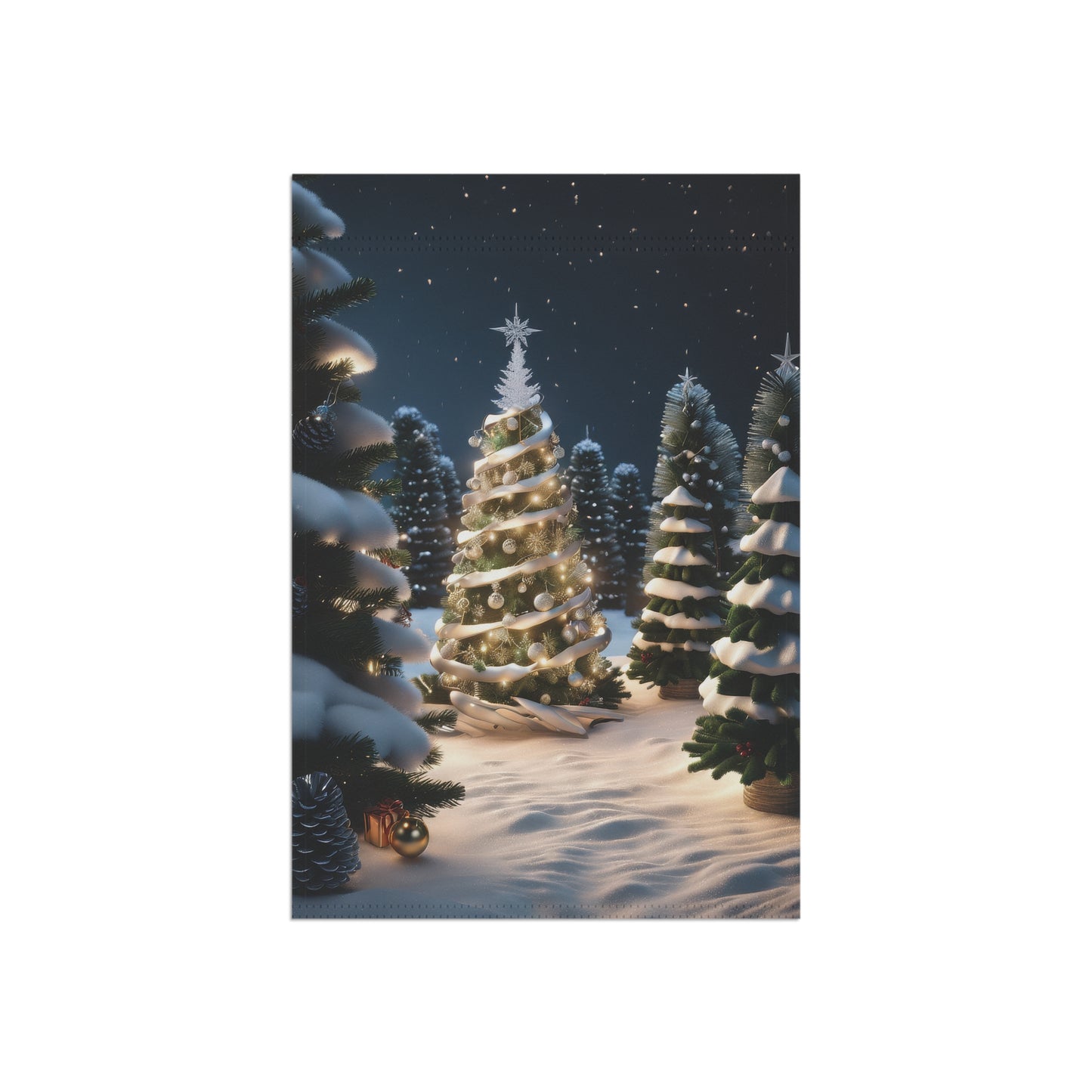 Enchanted Winter Forest Christmas Garden Flag