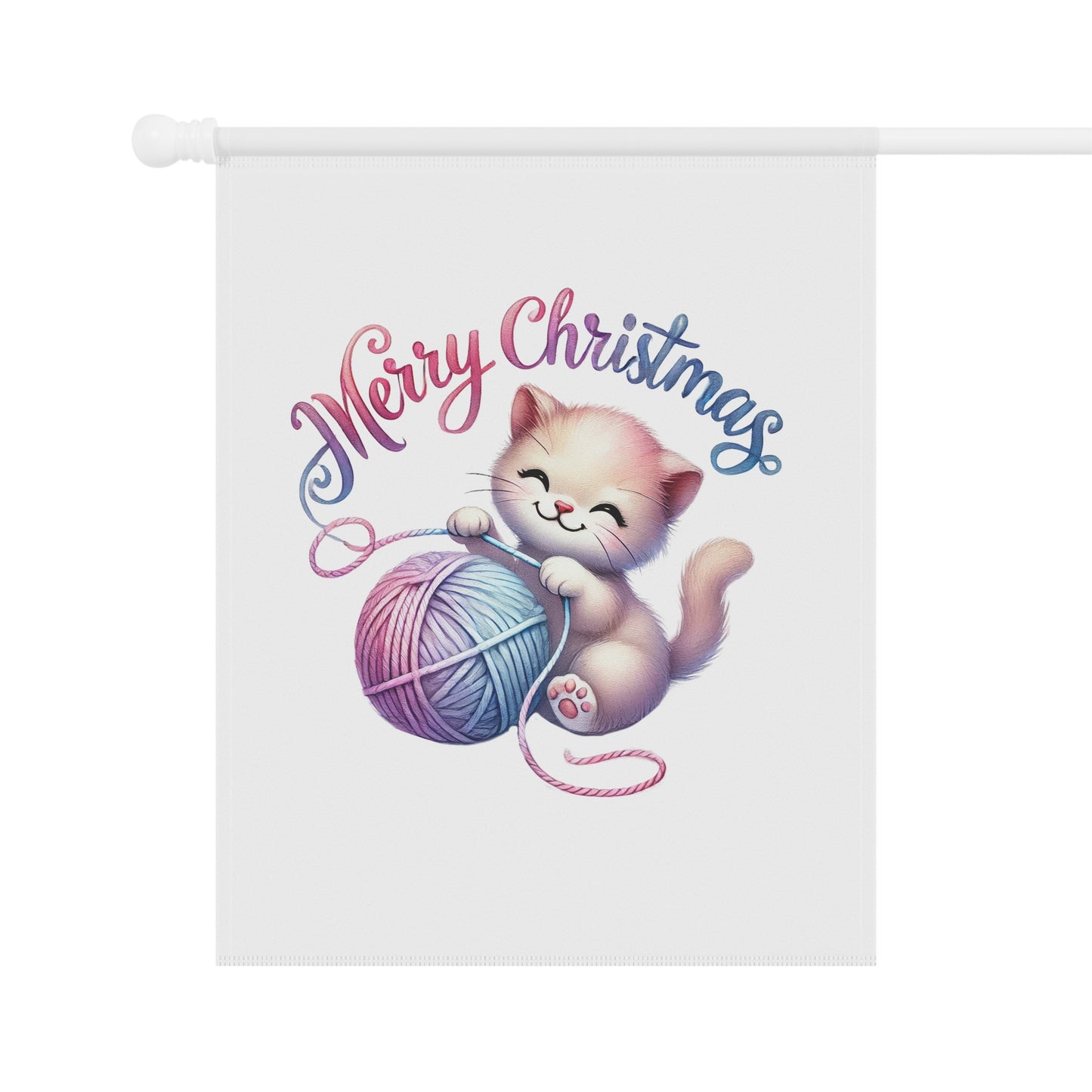 Cute Kitten Christmas Garden Flag