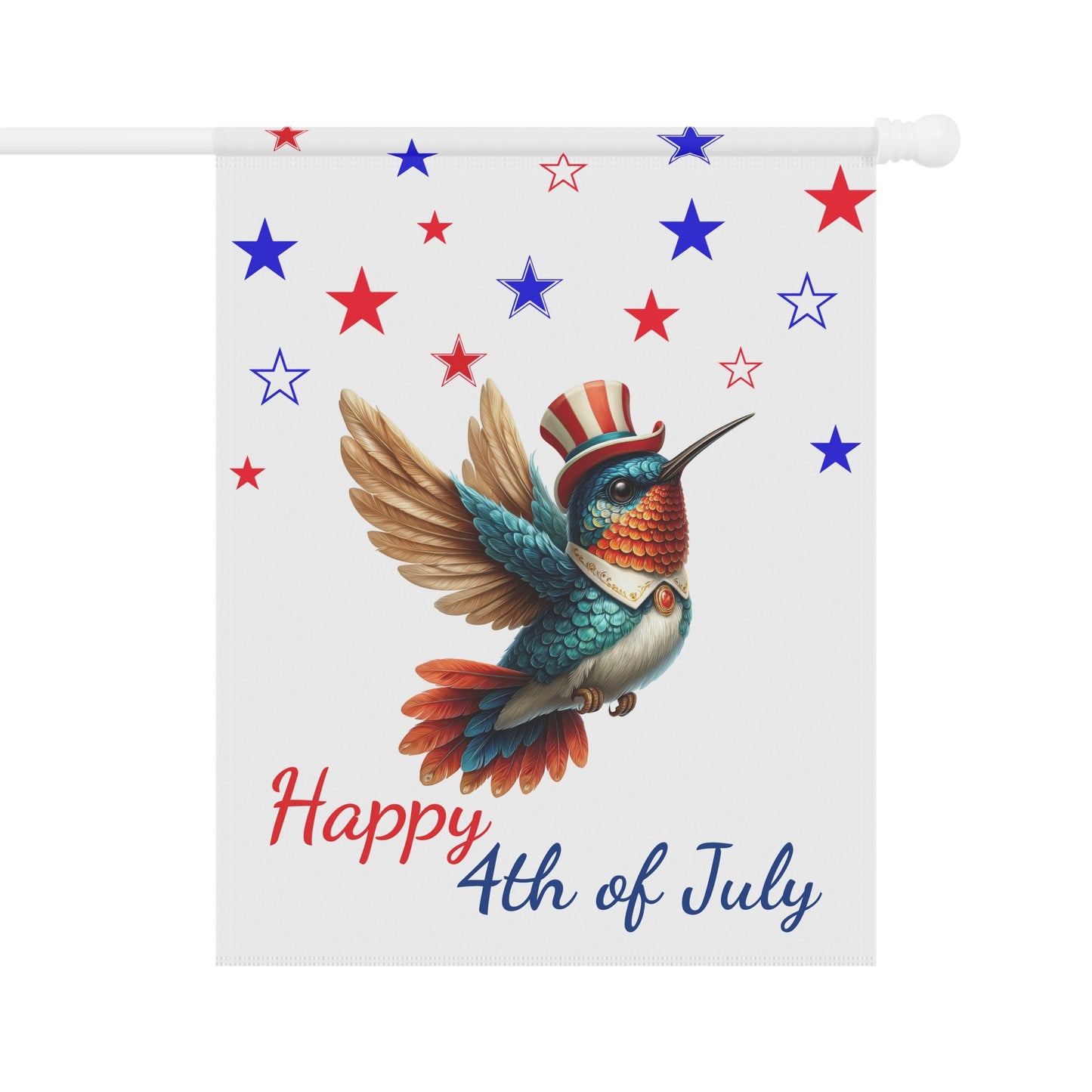 Hummingbird 4th of July Garden Flag