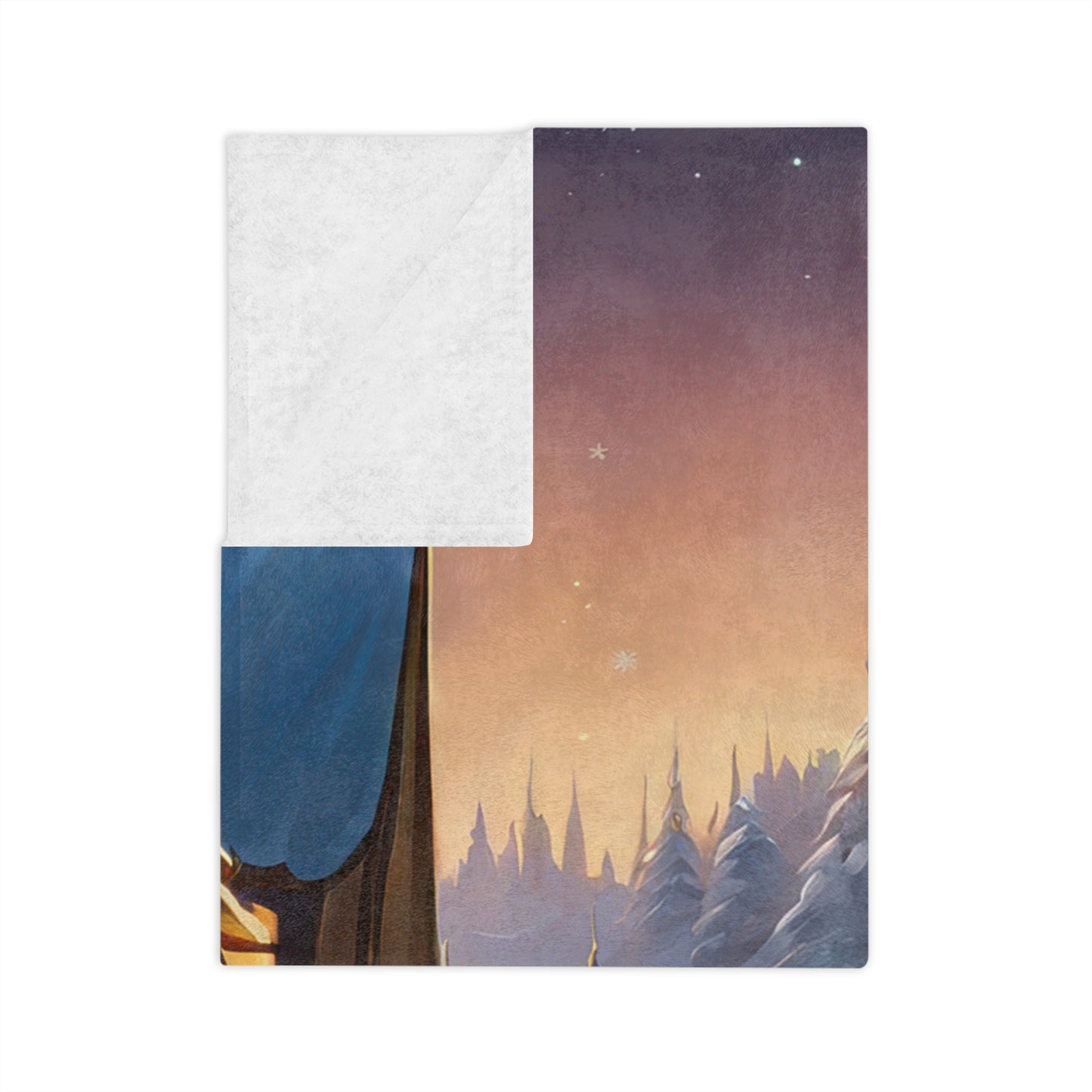 Festive Snowy Street Winter Wonderland Throw