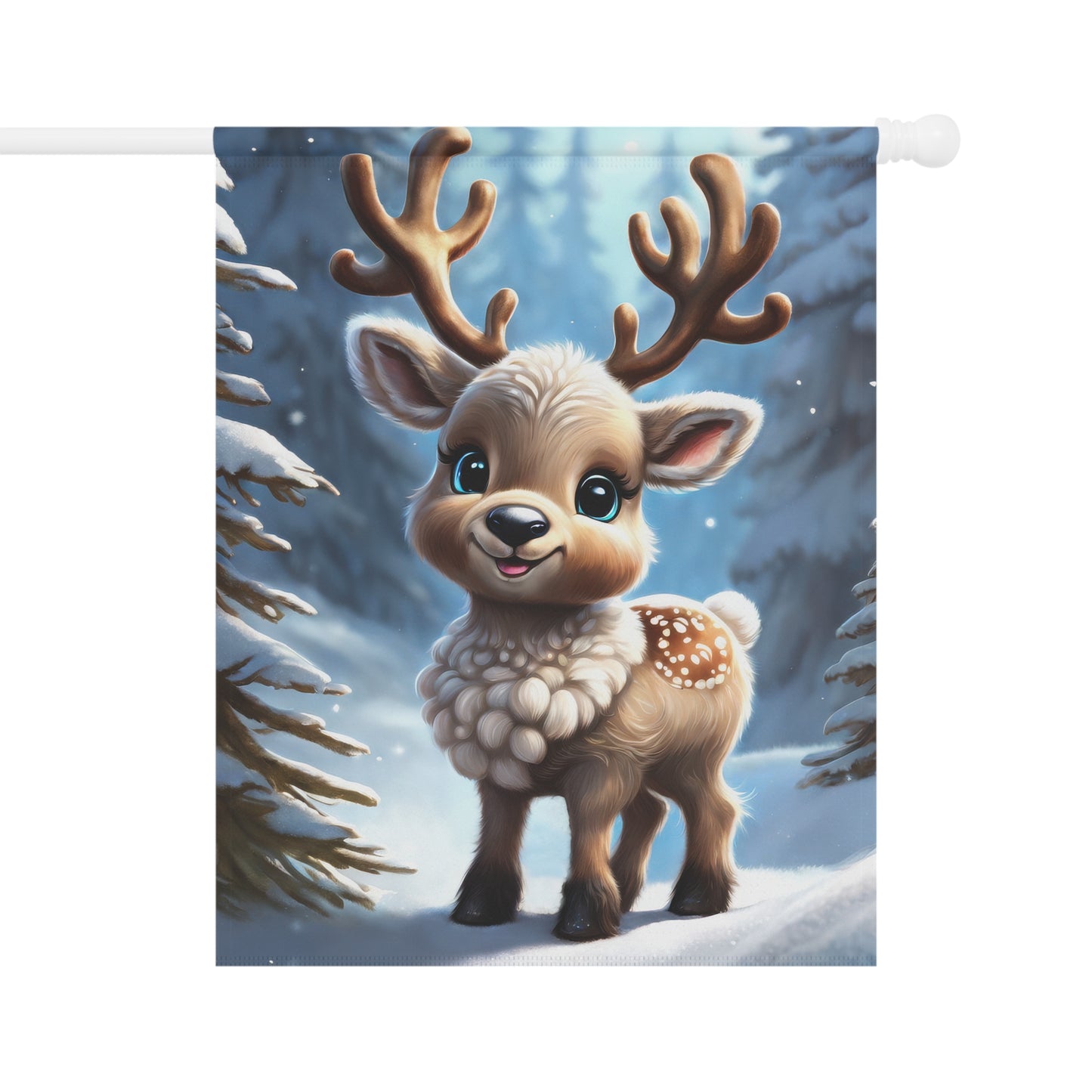 Precious Baby Reindeer Holiday Garden Flag/ House Banner