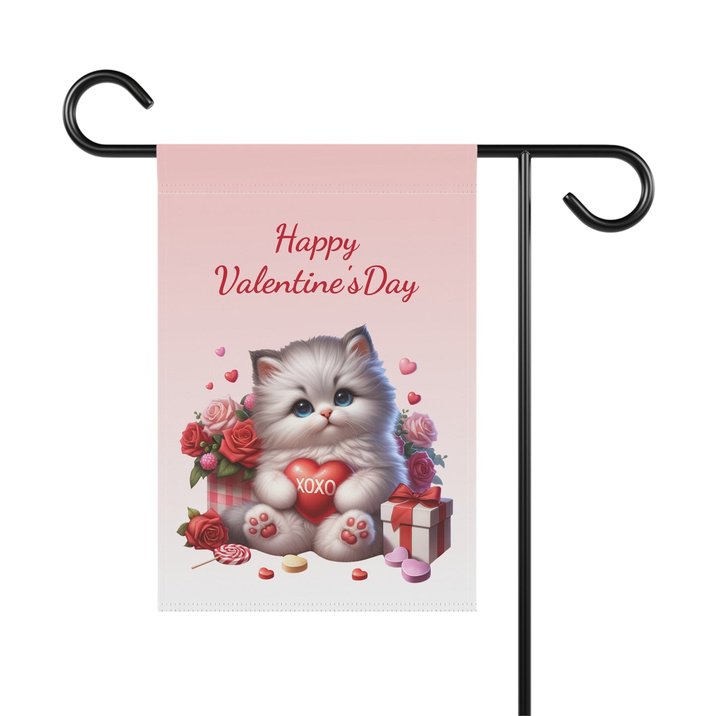 Valentine Kitten Garden Flag