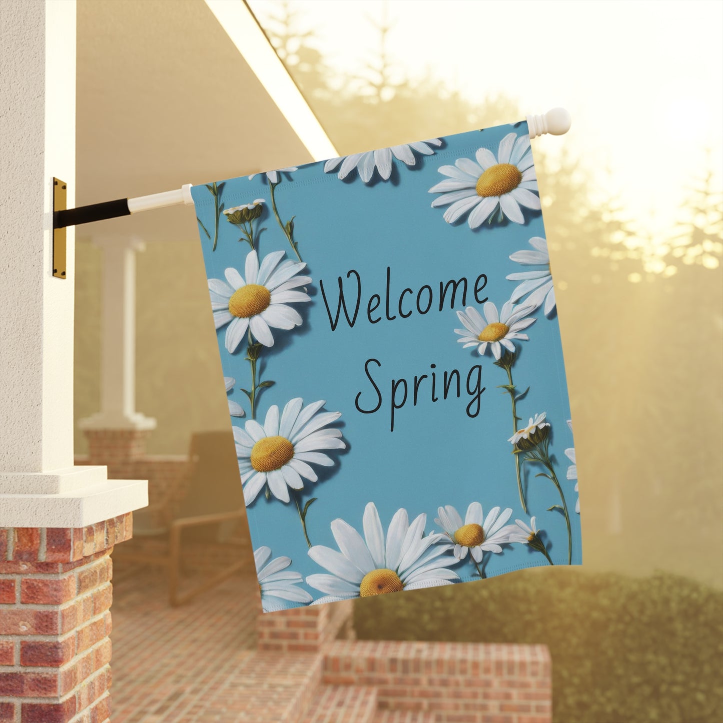 Welcome Spring Daises Garden Flag