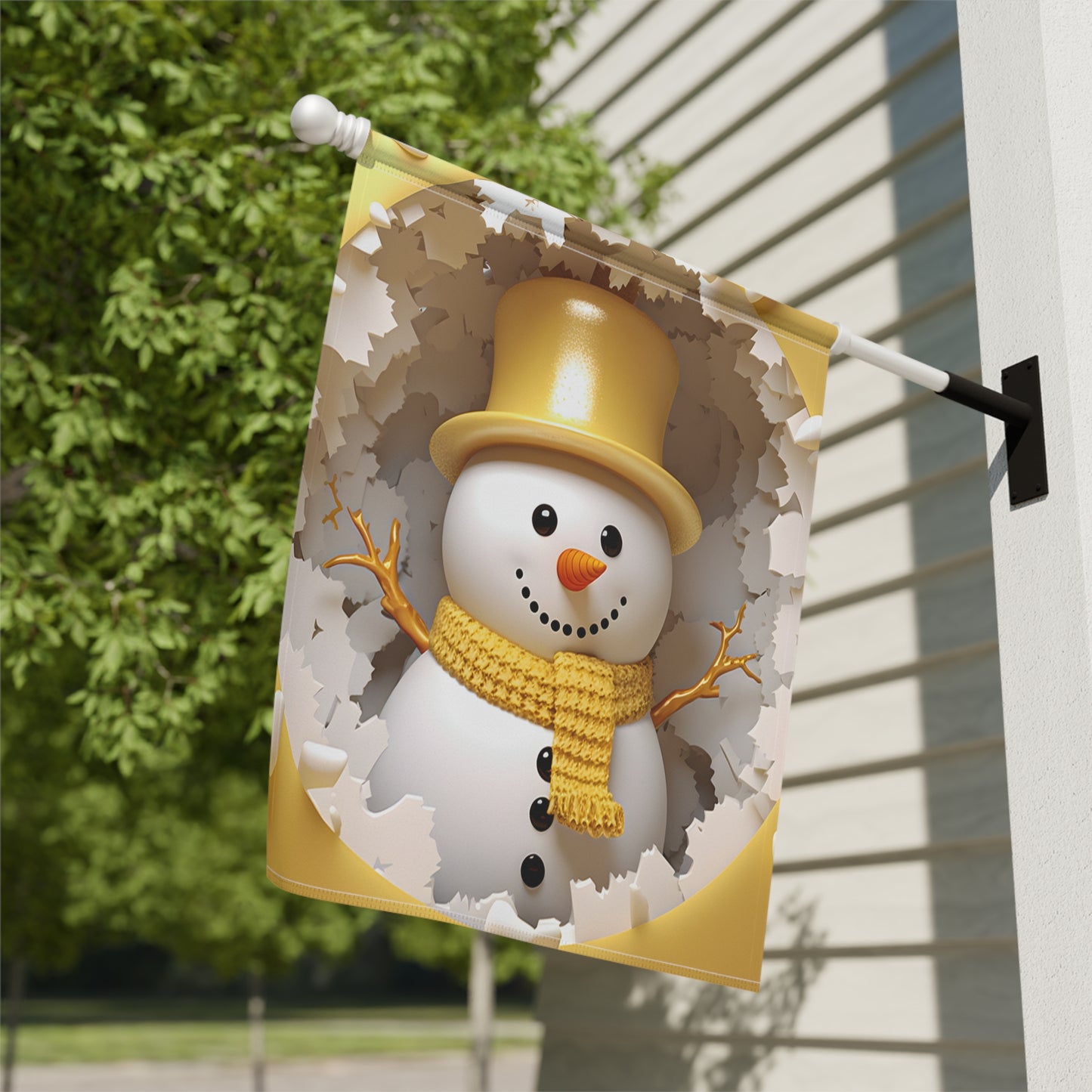 3-D Snowman Garden Flag