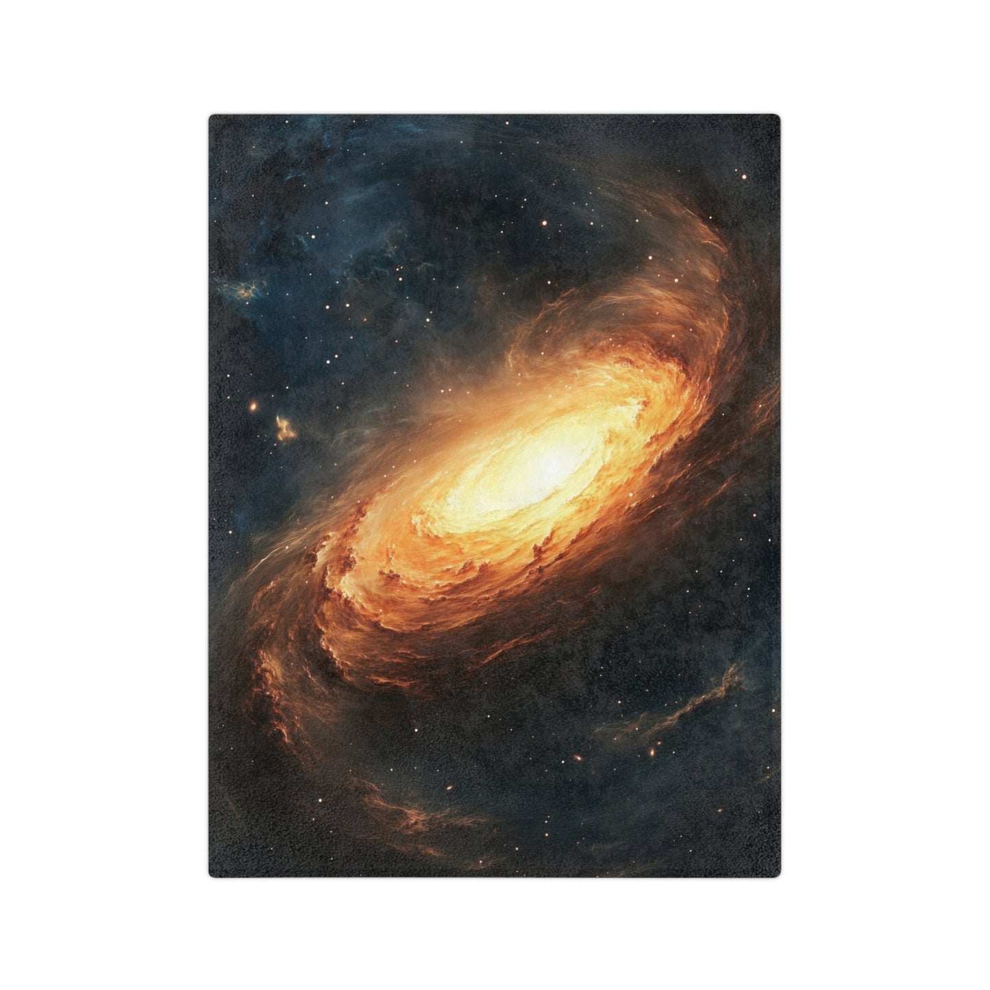 Fiery Spiral Galaxy Velveteen Plush Blanket