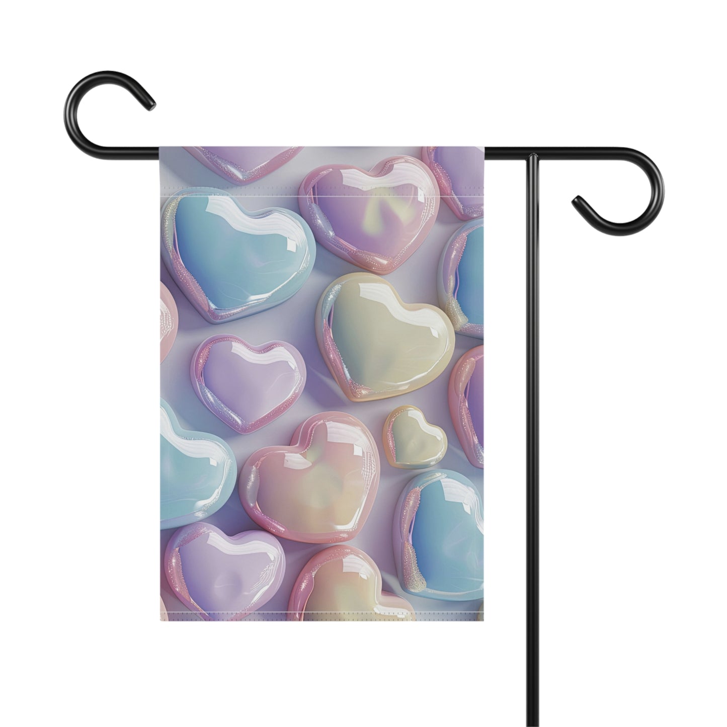 Pastel Hearts Garden Flag