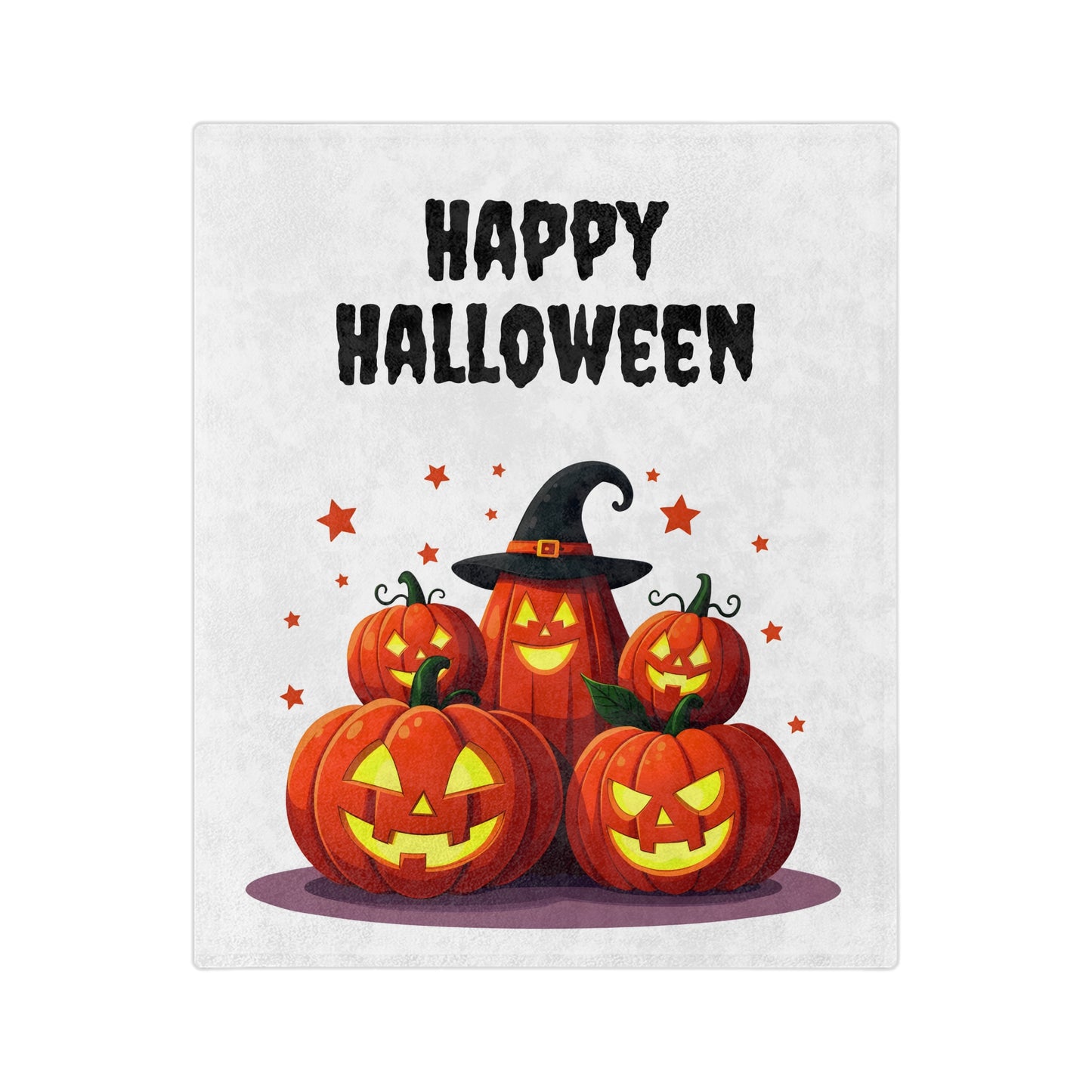 Happy Halloween Pumpkin Family Plush Blanket